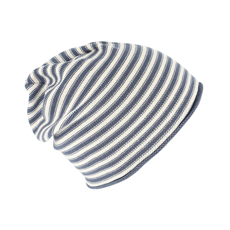 Berretto Beanie Cascante in Cotone Organico a Righe Unisex - Cappelleria Bacca