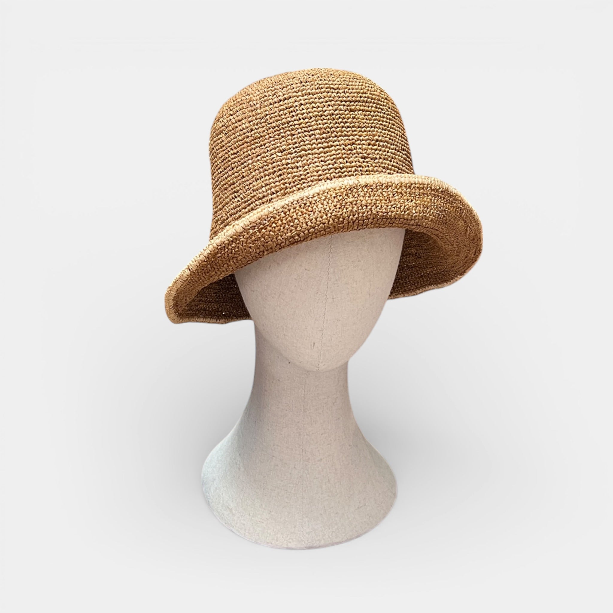 Cappello Donna Cloche in Raffia Crochet Fatto a Mano - Cappelleria Bacca