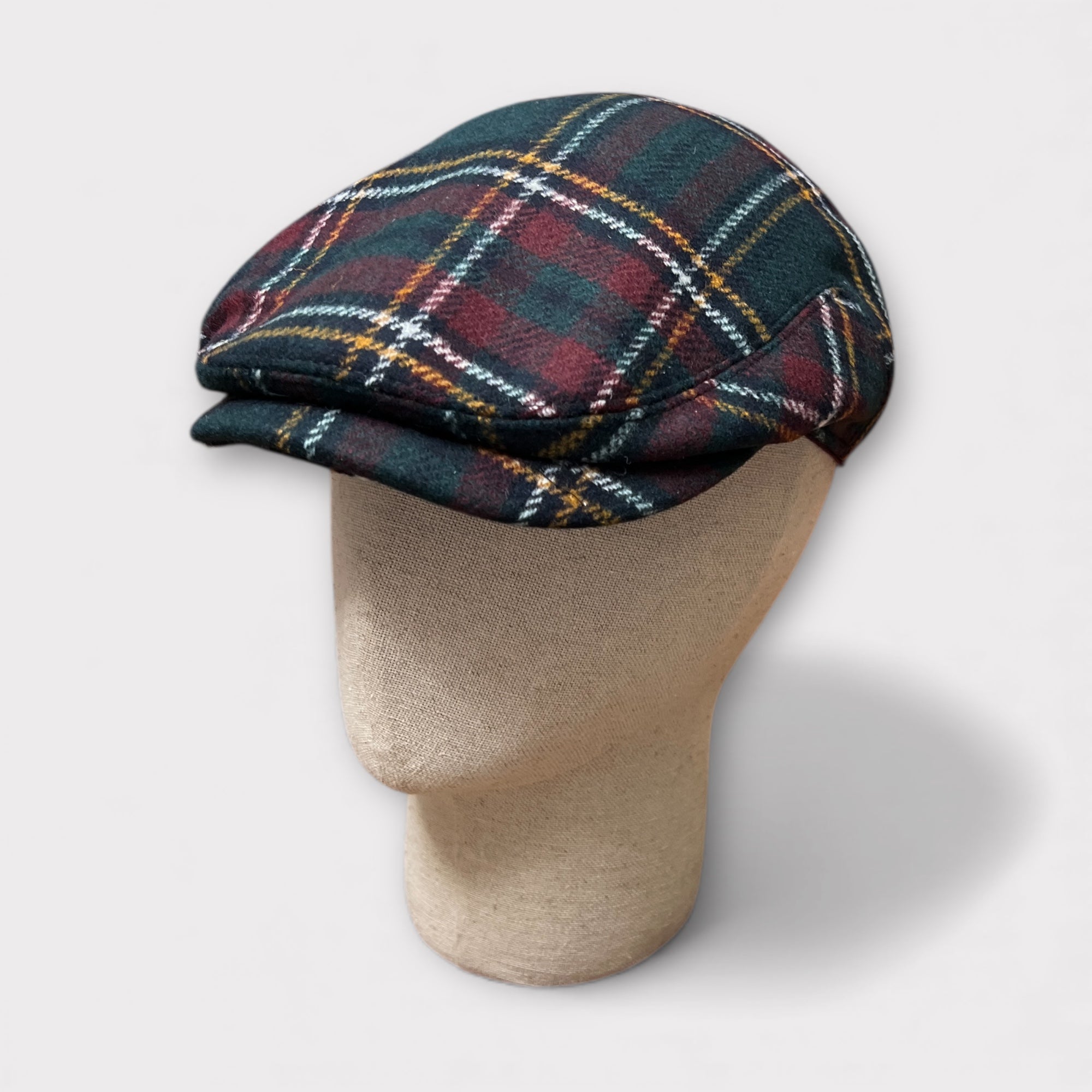 Coppola In Pura Lana Tartan Verde e Bordeaux - Cappelleria Bacca