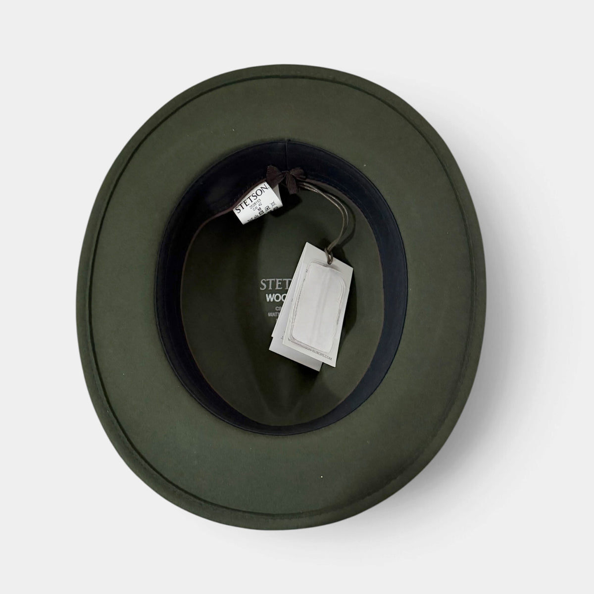 Cappello Traveller In Feltro di Lana "Softfelt" Country Nastro In Pelle Stetson Impermeabile e Pieghevole - Verde Oliva