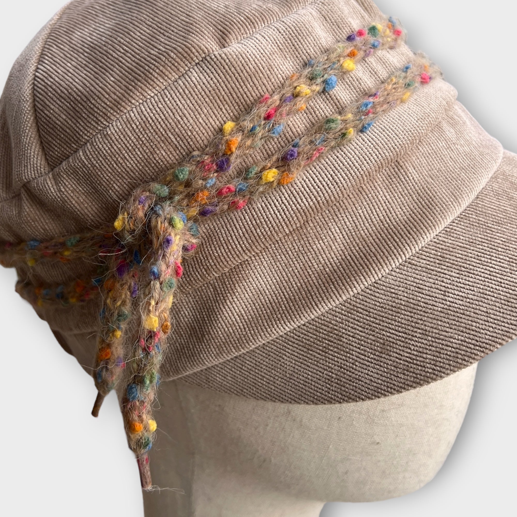 Berretto Donna In Velluto Con Visiera Con Cordino - Cappelleria Bacca