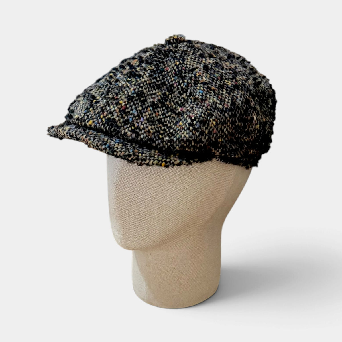 Coppola Irlandese 8 Spicchi Hatteras Stetson in Lana Vergine Donegal Nero