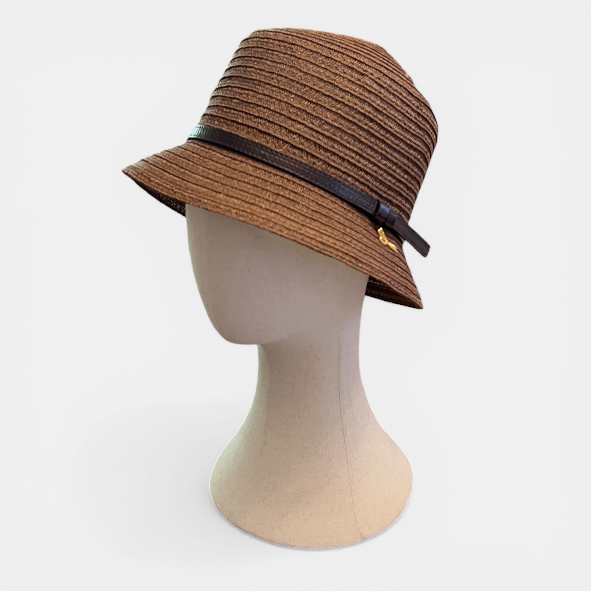Cappello Bucket in Paglia Abaca Intrecciata Pieghevole - Cappelleria Bacca