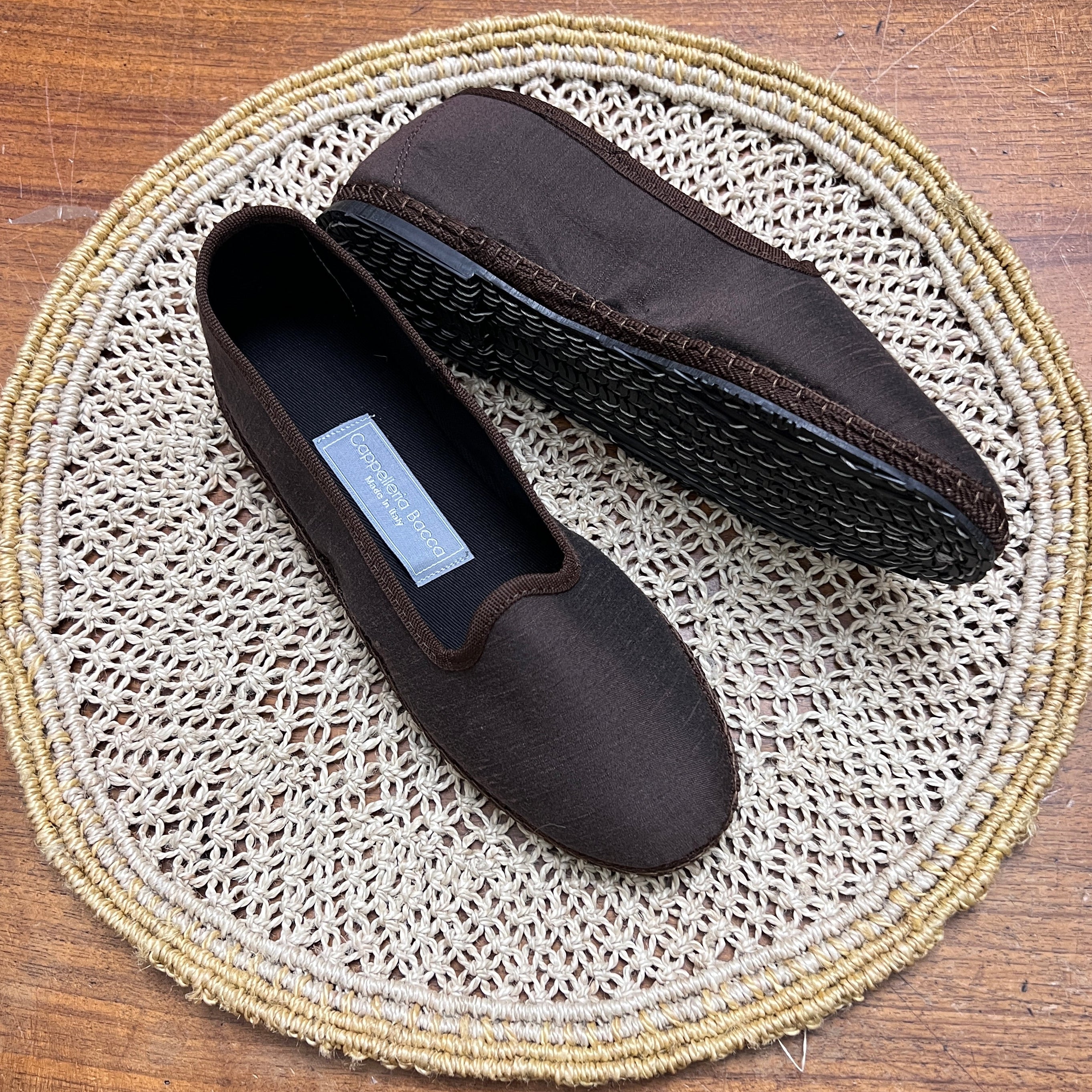 Friulane Originali In Seta Shantung Marrone – Eleganti E Leggere, 100% Made In Italy - Cappelleria Bacca