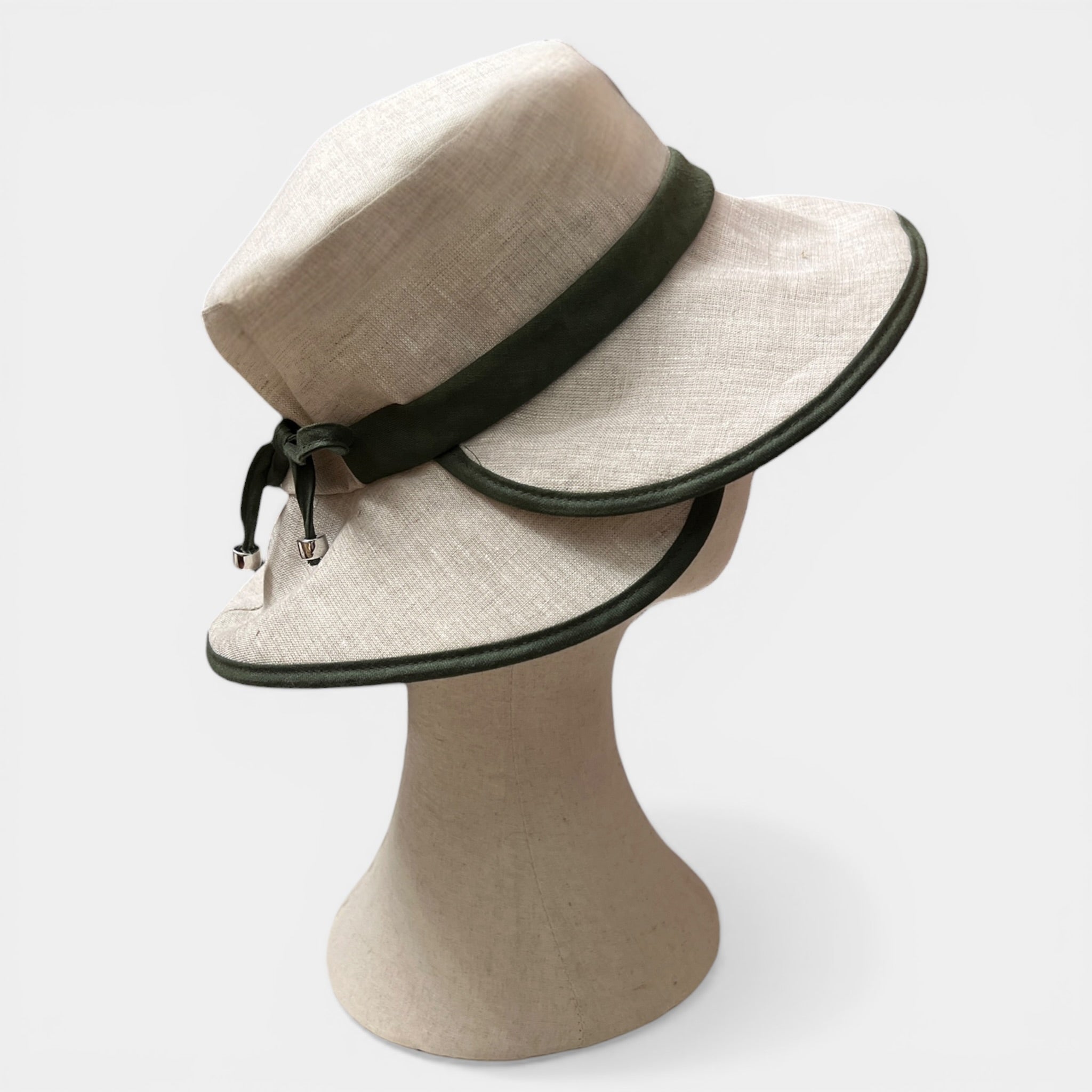 Cappello Estivo Da Donna In puro Lino Bordo Color - Cappelleria Bacca