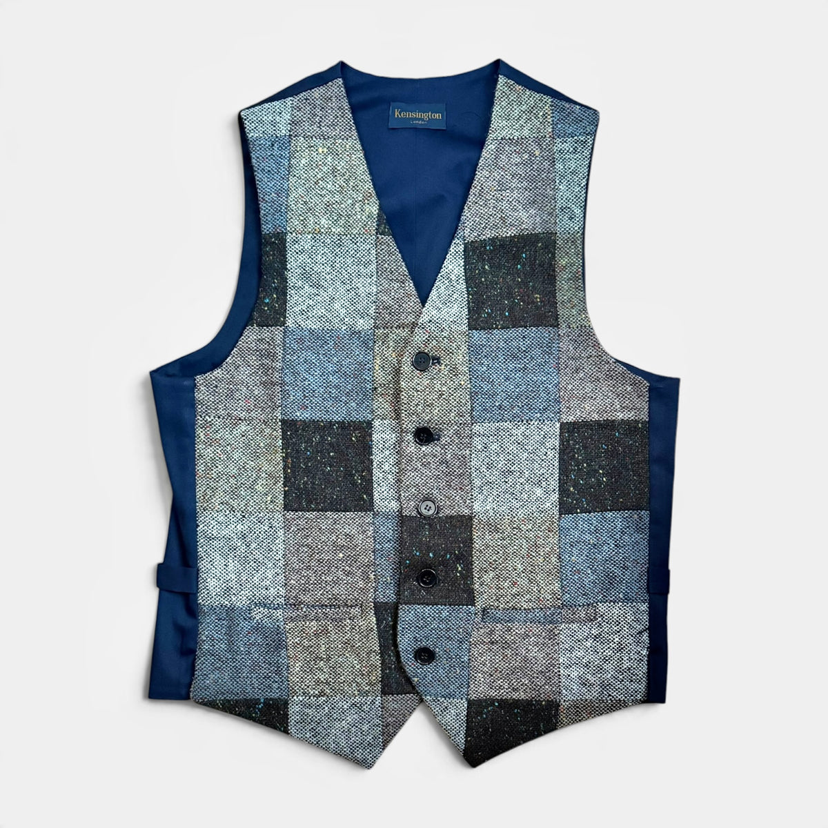 Gilet In Pura Lana Tweed Patchwork