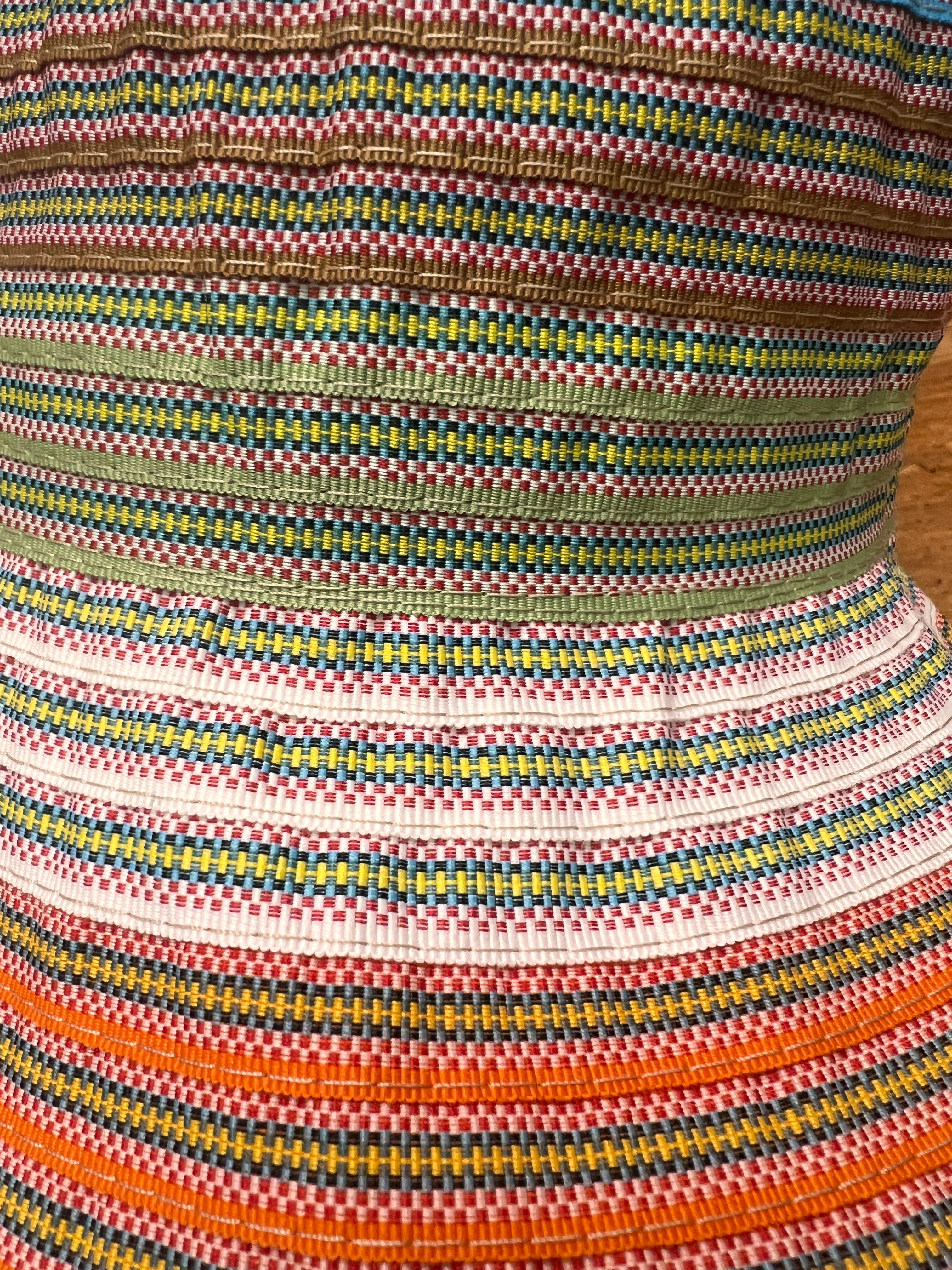 Cappello Estivo In Tessuto Multicolor Ala Larga Grevi