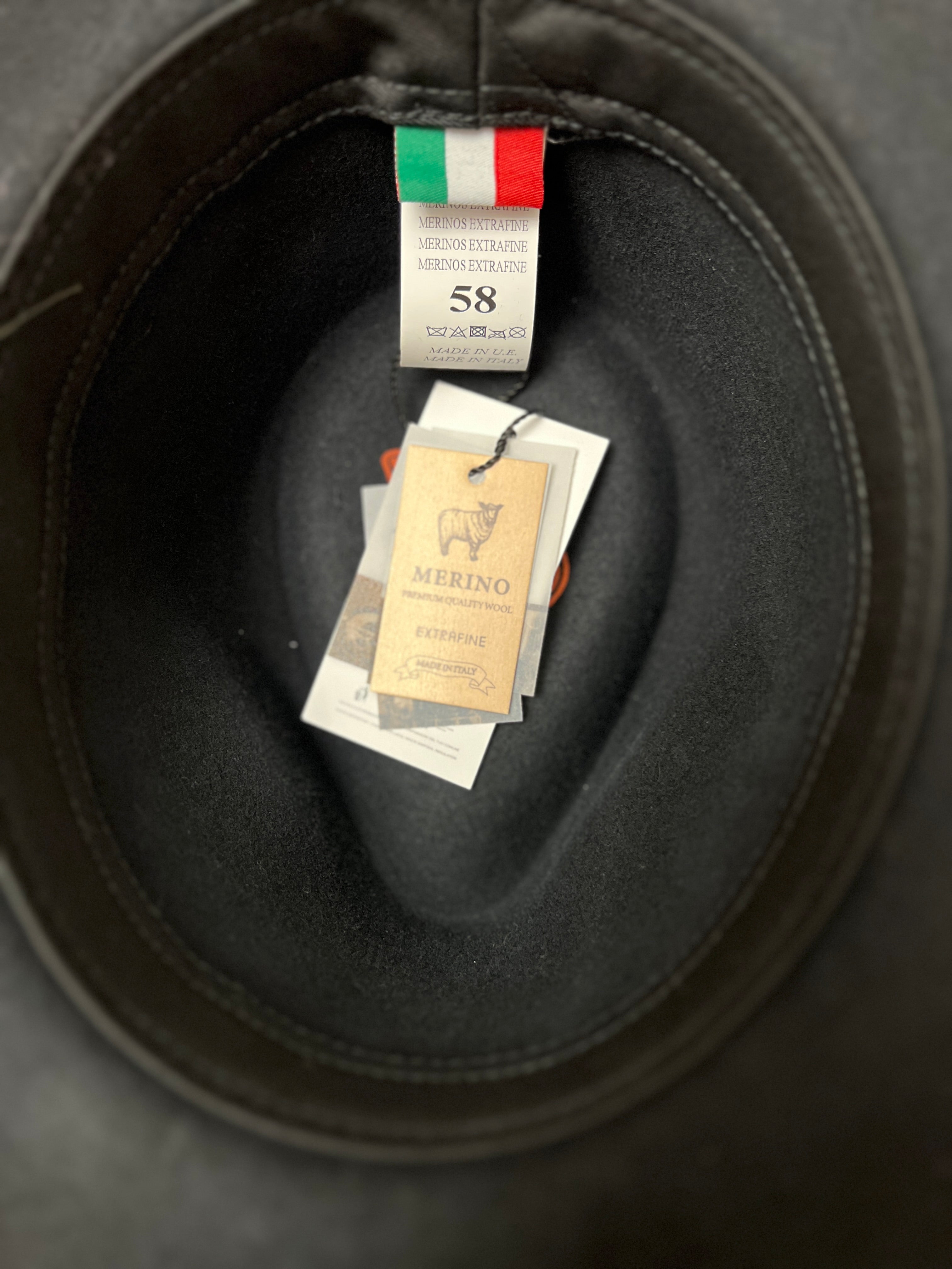 Cappello Fedora In Feltro Di Lana Merinos Extra Fine Ala 7cm - Cappelleria Bacca
