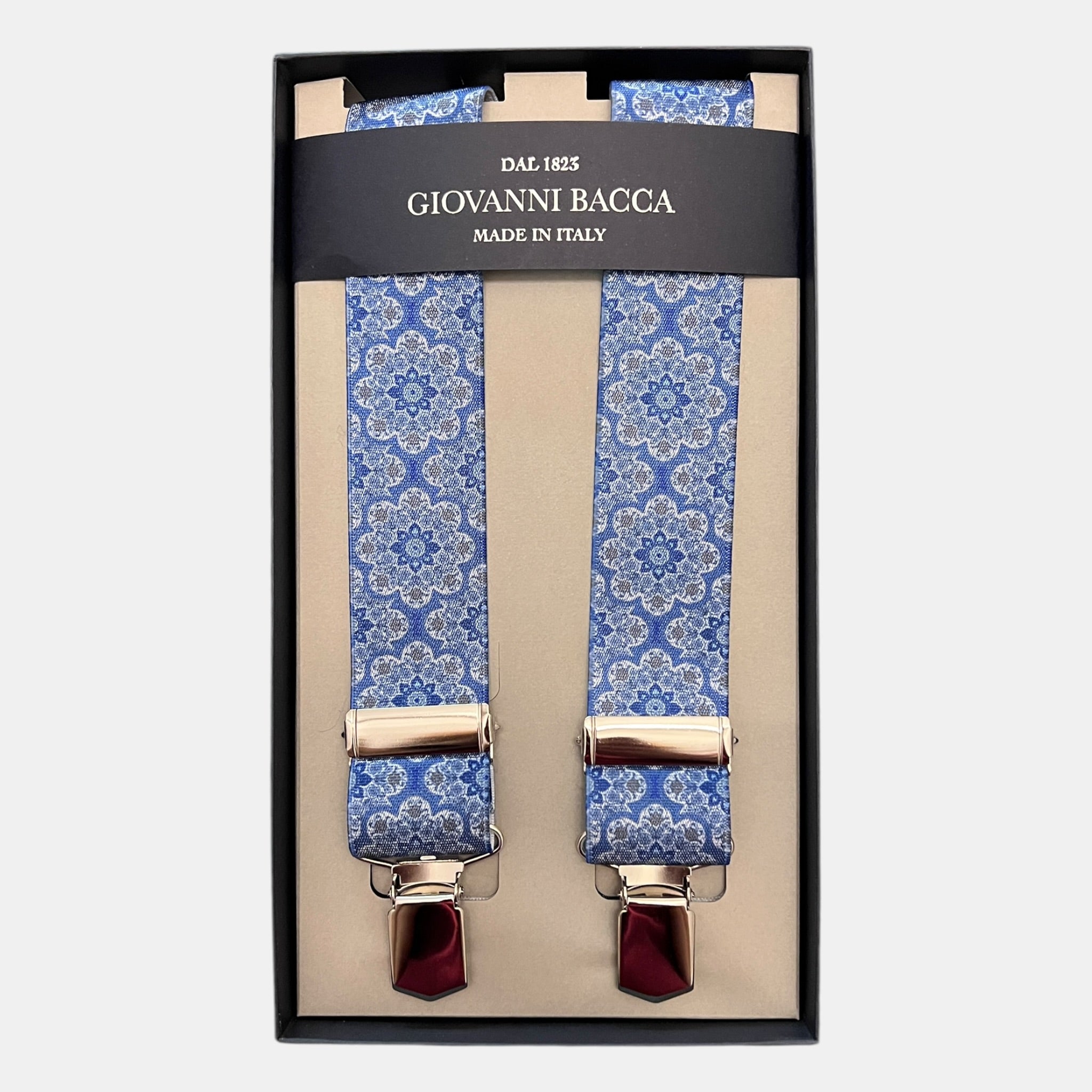 Bretelle Larghe Elastiche Fantasia Azzurro - Cappelleria Bacca