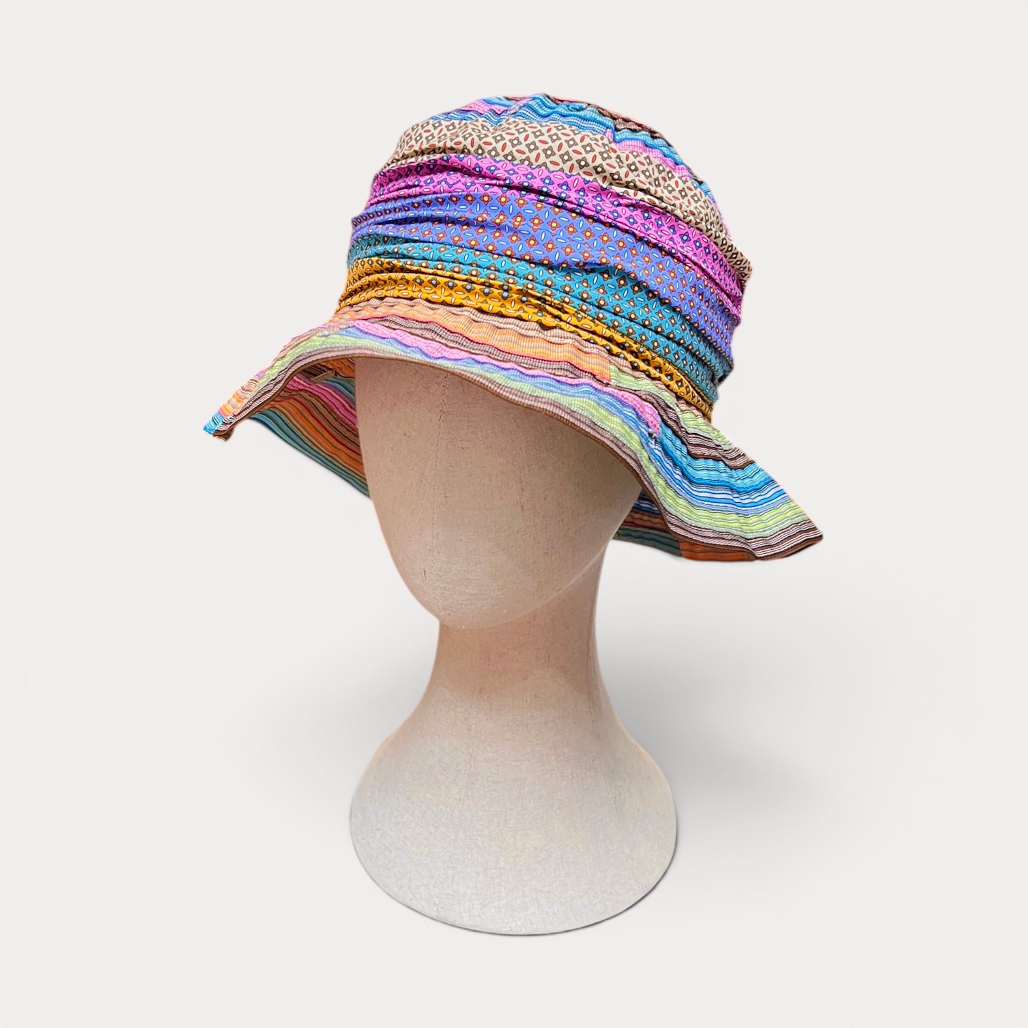 Cappello Donna Estivo In Cotone Patchwork Grevi