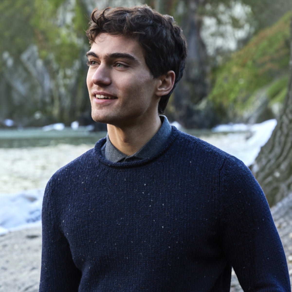 Maglione Uomo Girocollo In Pura Lana Merino - Donegal Melange