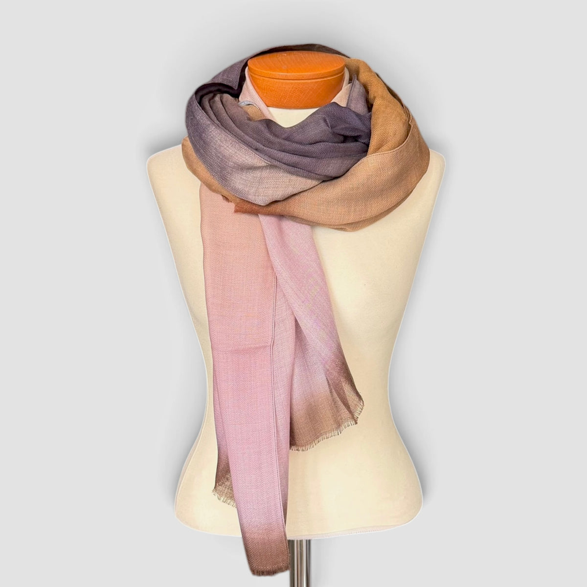 Sciarpa Stola Morbida Invernale In Twill di Lana E Seta Motivo Sfumato 90x200 cm - Cappelleria Bacca