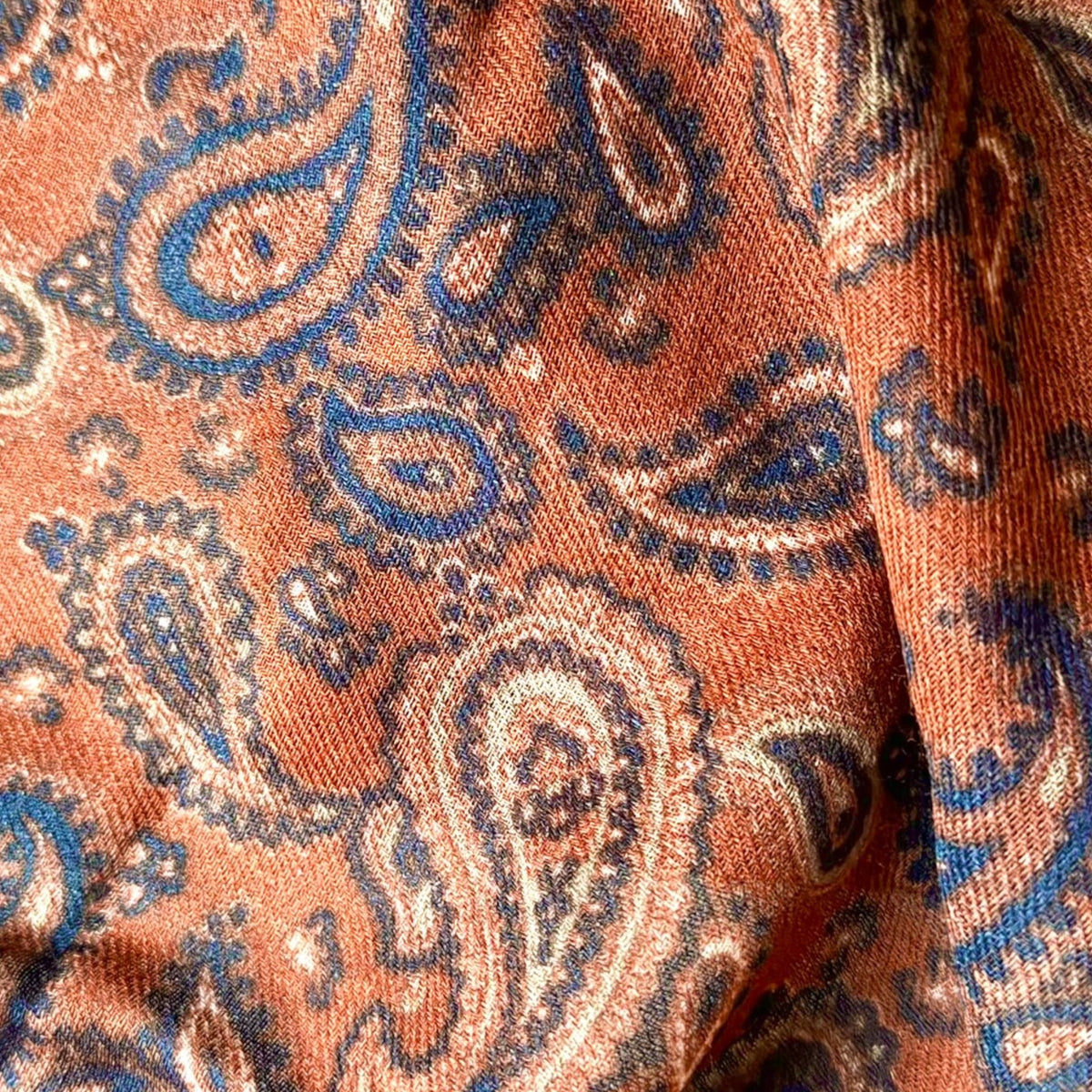 Sciarpa Da Uomo In Tessuto Sottile Di Pura Lana 70x180 cm - Motivo Paisley