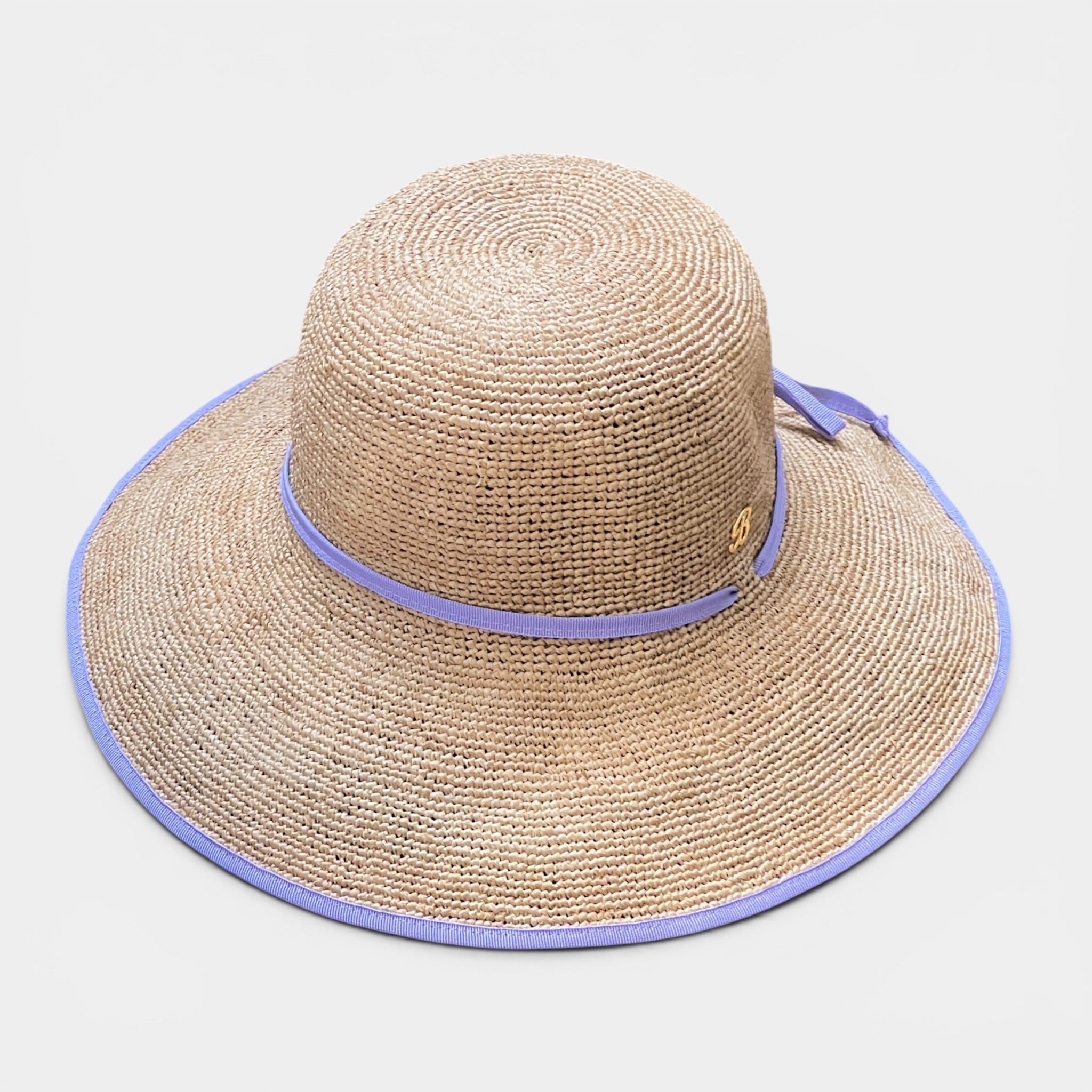 Cappello Estivo Da Donna In Paglia Crochet Pieghevole Bordo Color - Cappelleria Bacca