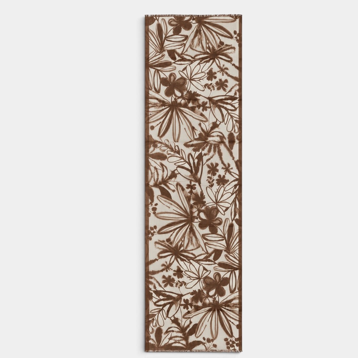 Sciarpa Morbida Invernale In Tessuto Di Pura Lana Motivo Fiori 55x190 cm - Cappelleria Bacca