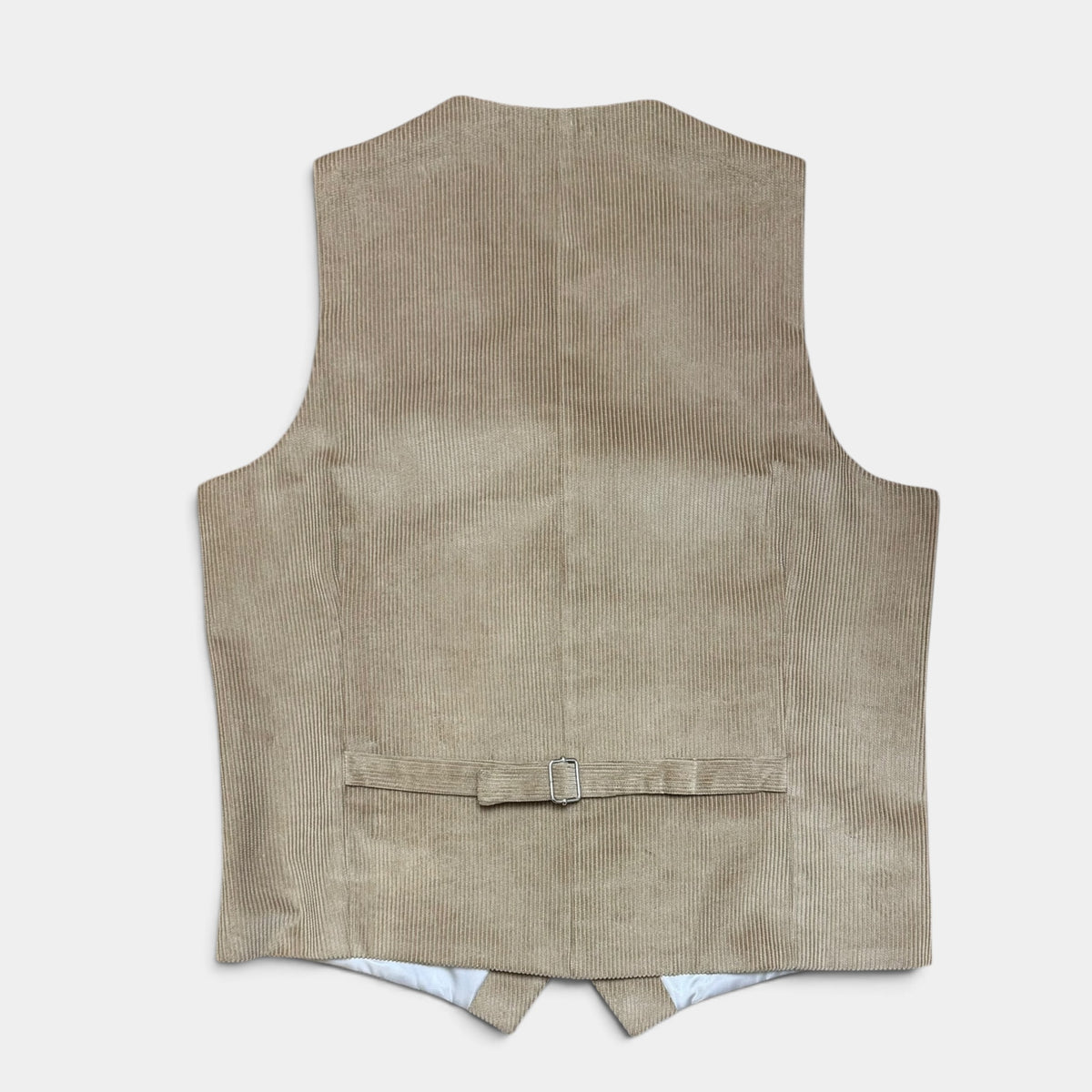 Gilet Uomo In Velluto Di Cotone Beige - Made in Italy