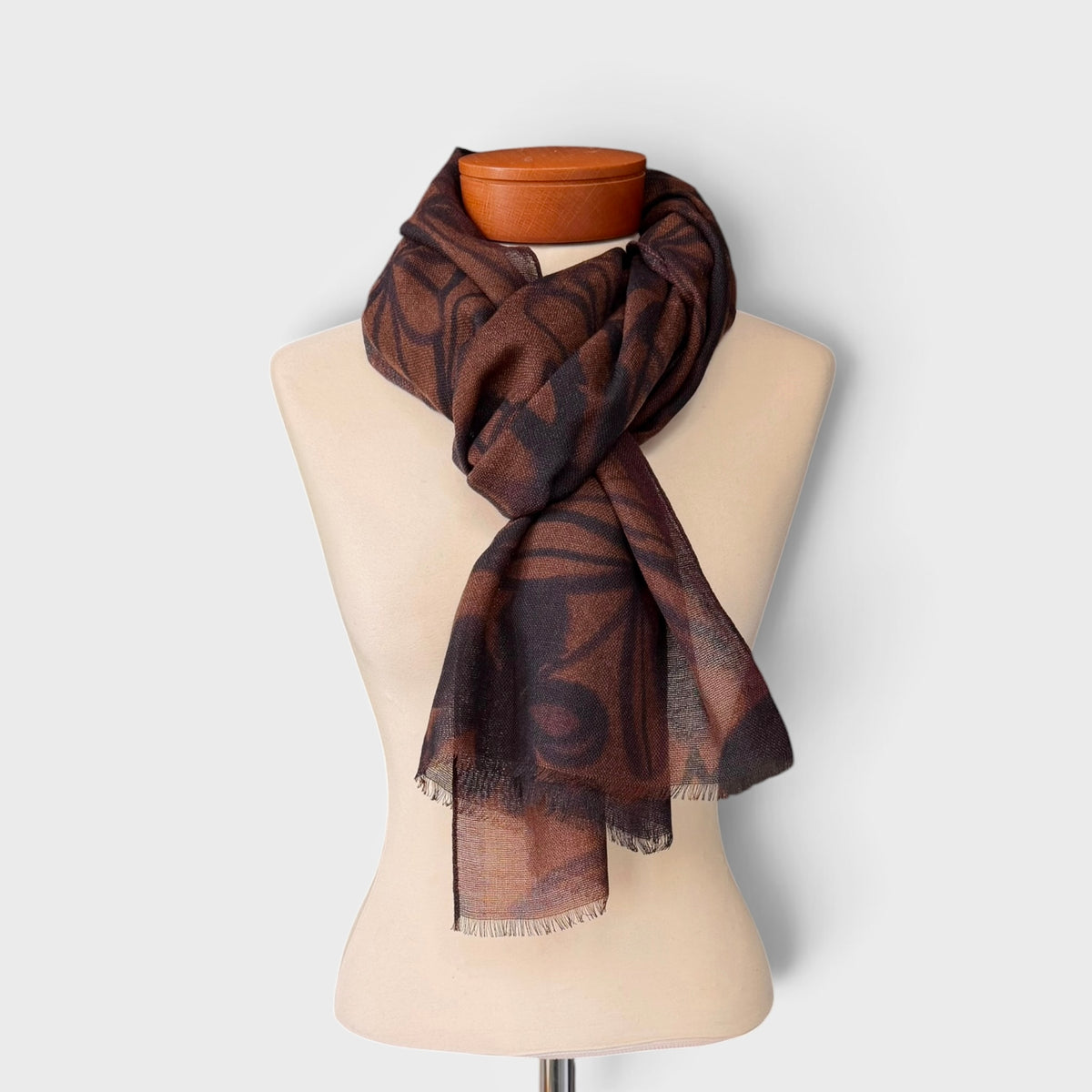 Sciarpa Morbida Invernale In Tessuto Di Pura Lana Motivo Fiori 55x190 cm - Cappelleria Bacca