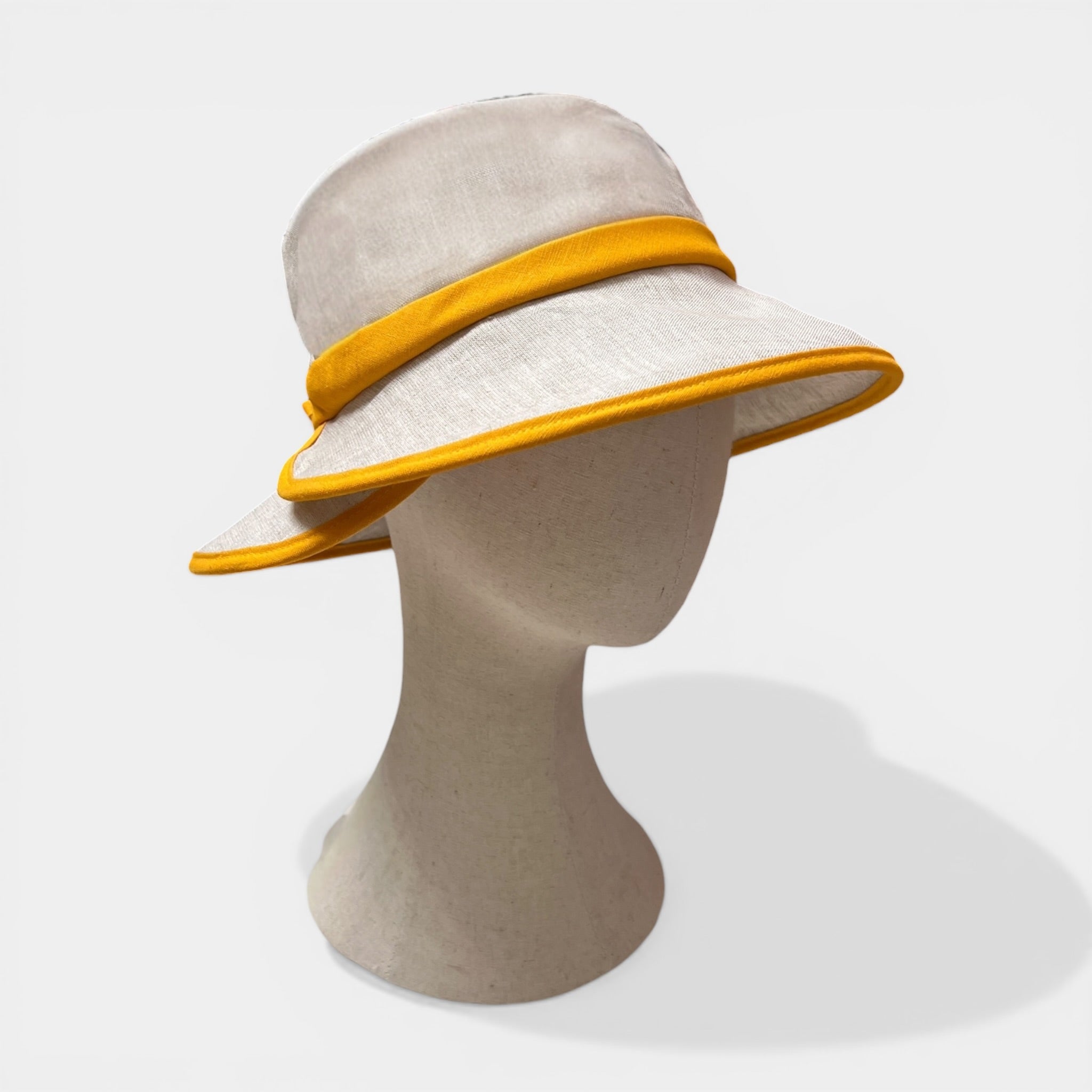 Cappello Estivo Da Donna In puro Lino Bordo Color - Cappelleria Bacca