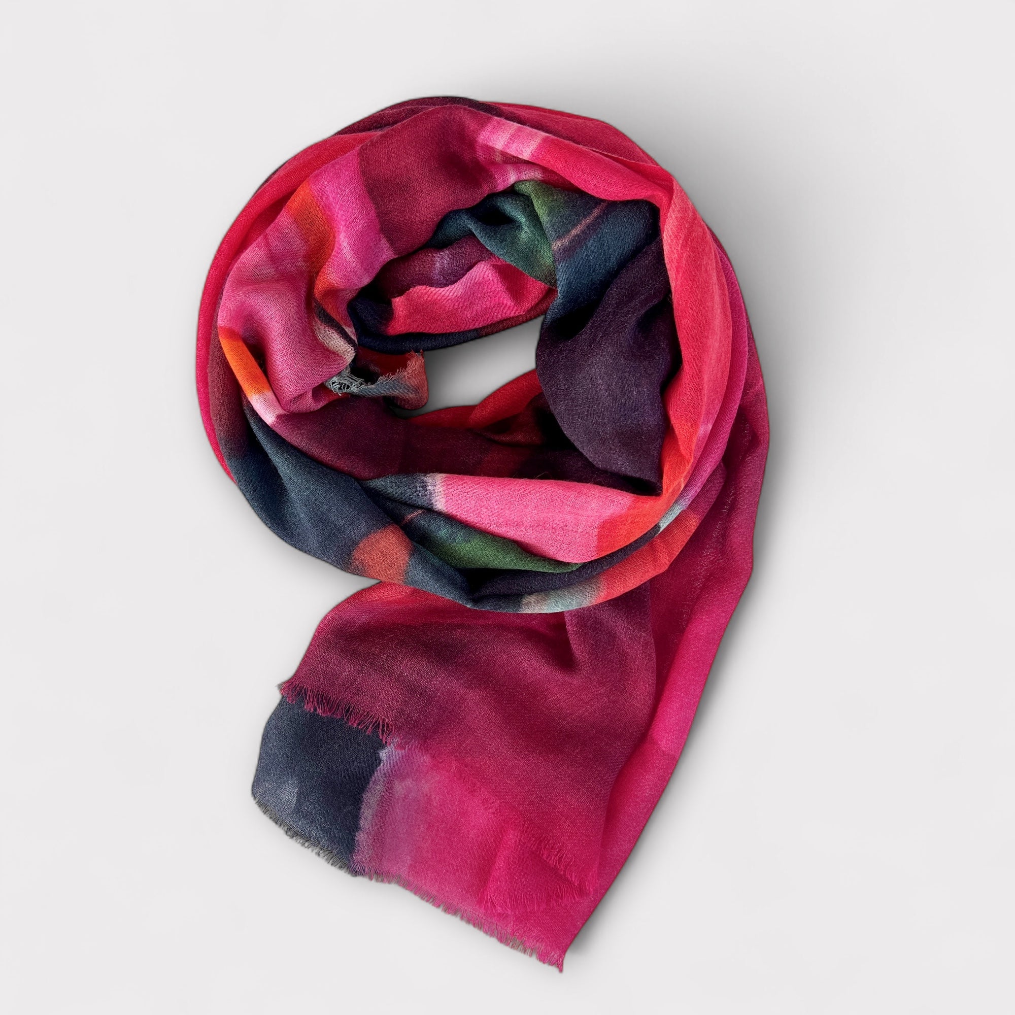 Sciarpa sottile in Pura Lana fantasia bordeaux