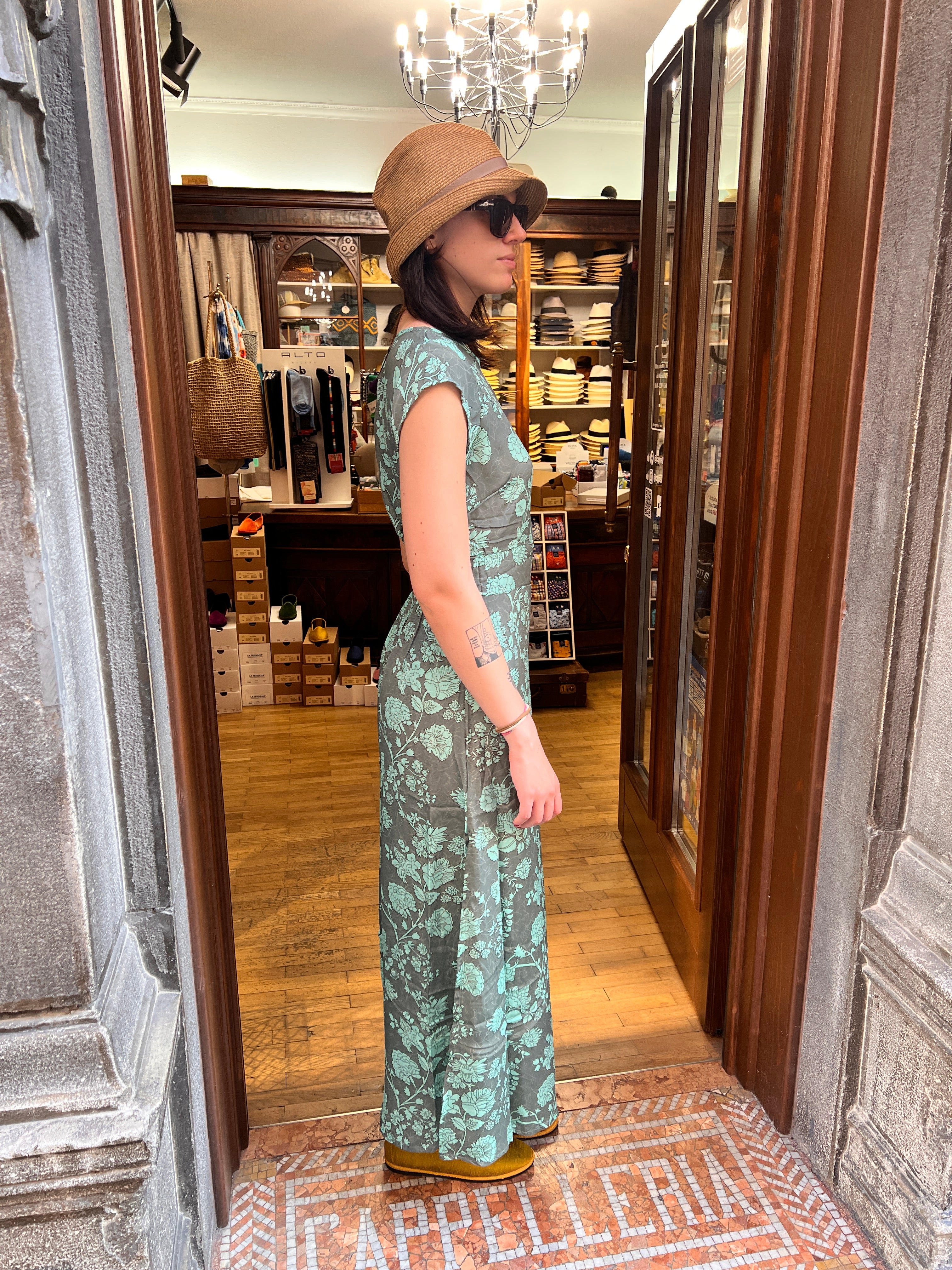 Abito In Seta Lungo Azzurro