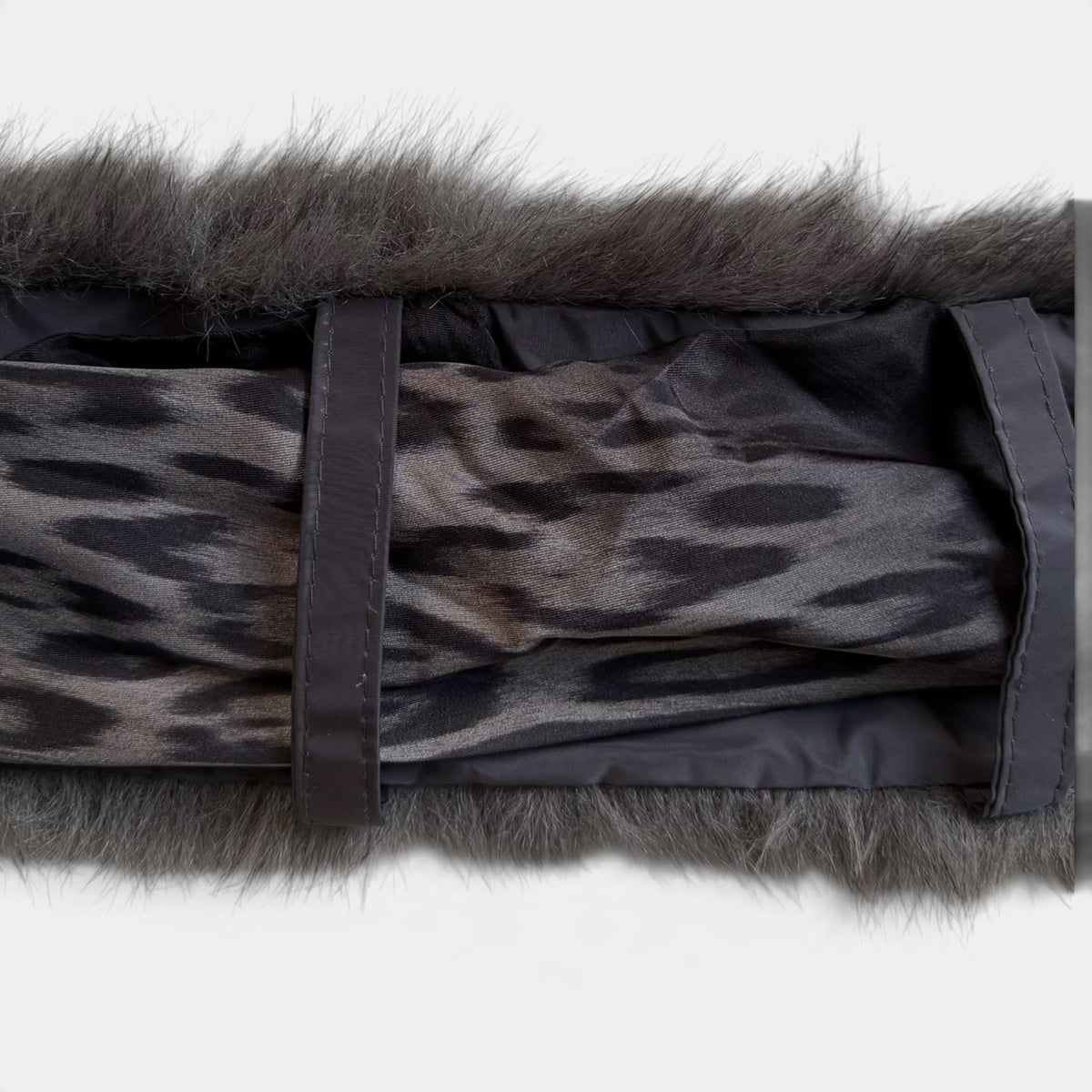 Fascia/Collo In Eco Pelliccia E Foulard In Pura Seta 2 in 1