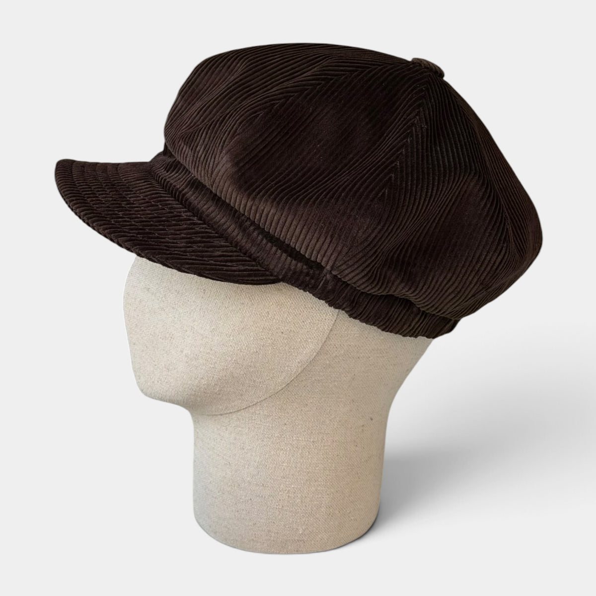 Cappello Unisex Con Visiera Tipo Jackie Stewart In Velluto di Puro Cotone - 8 Spicchi