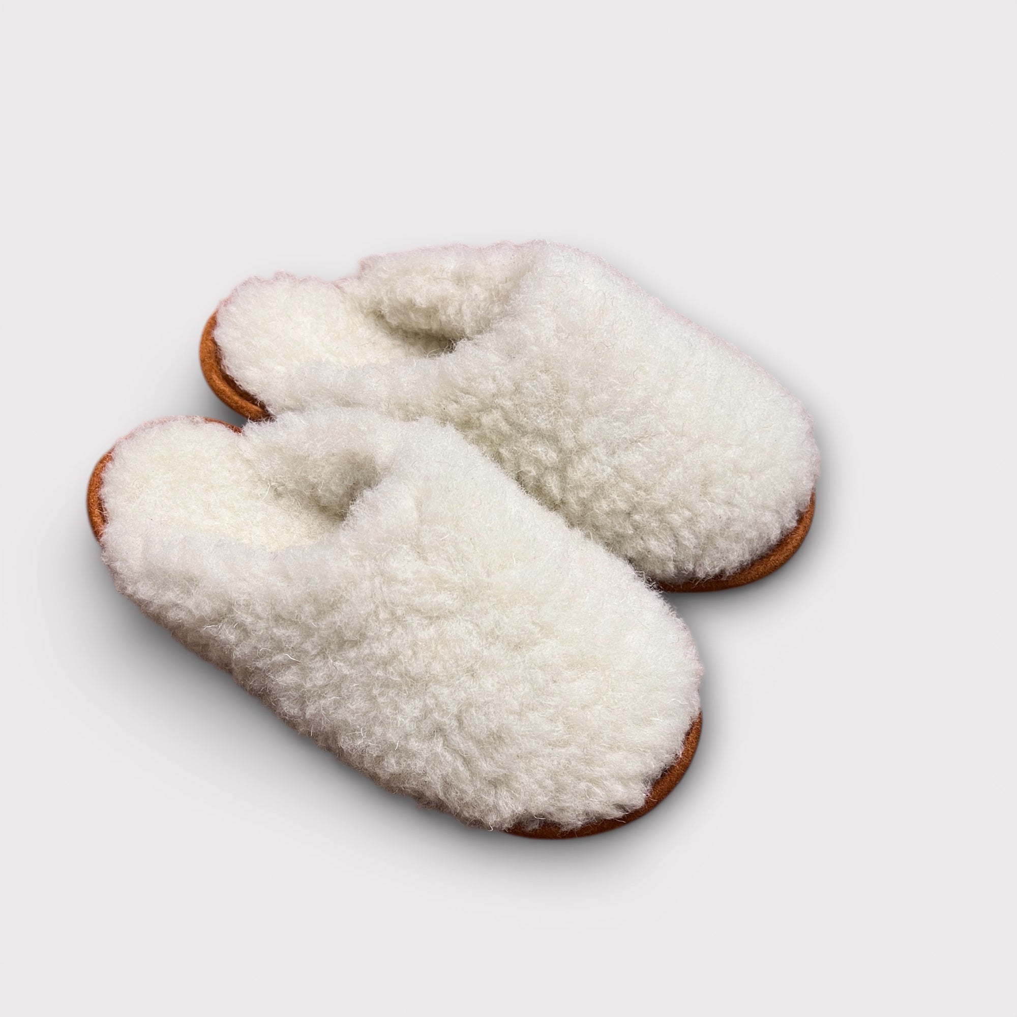 Slippers Sabot Da Donna In Pura Lana Con Suola In Suede