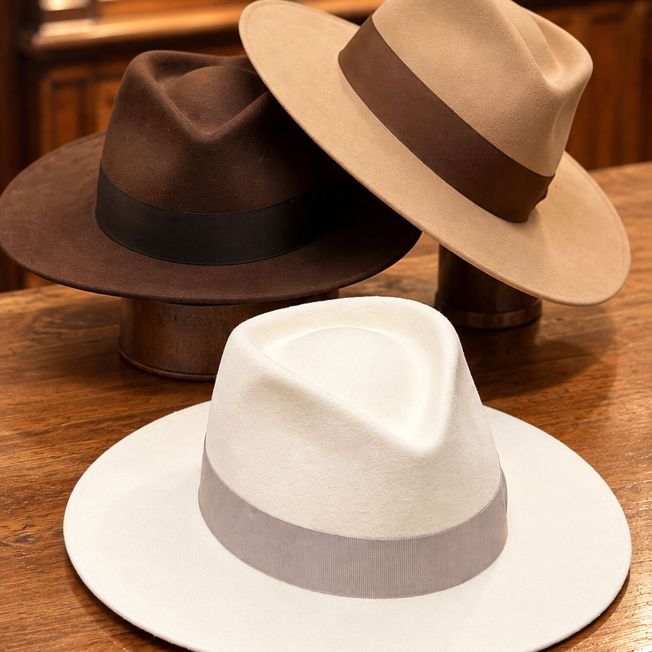 Cappello Unisex Ala Dritta In Feltro Di Lana Merinos