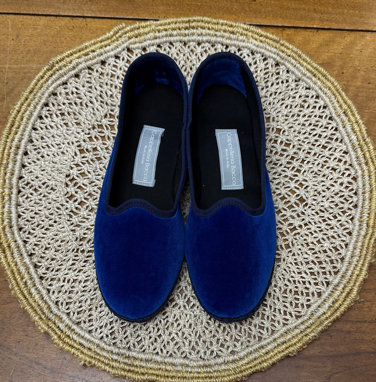 Friulane Originali In Velluto Blu Chiaro – Classiche, Eleganti, Fatte A Mano - Cappelleria Bacca