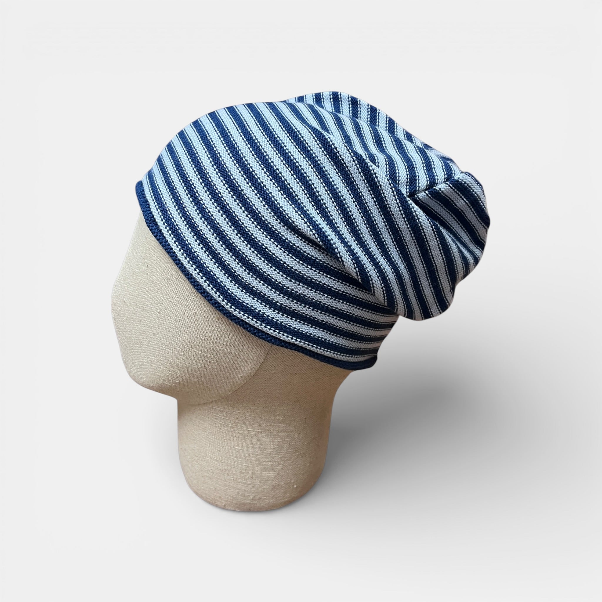 Berretto Beanie Cascante in Cotone Organico a Righe Unisex - Cappelleria Bacca