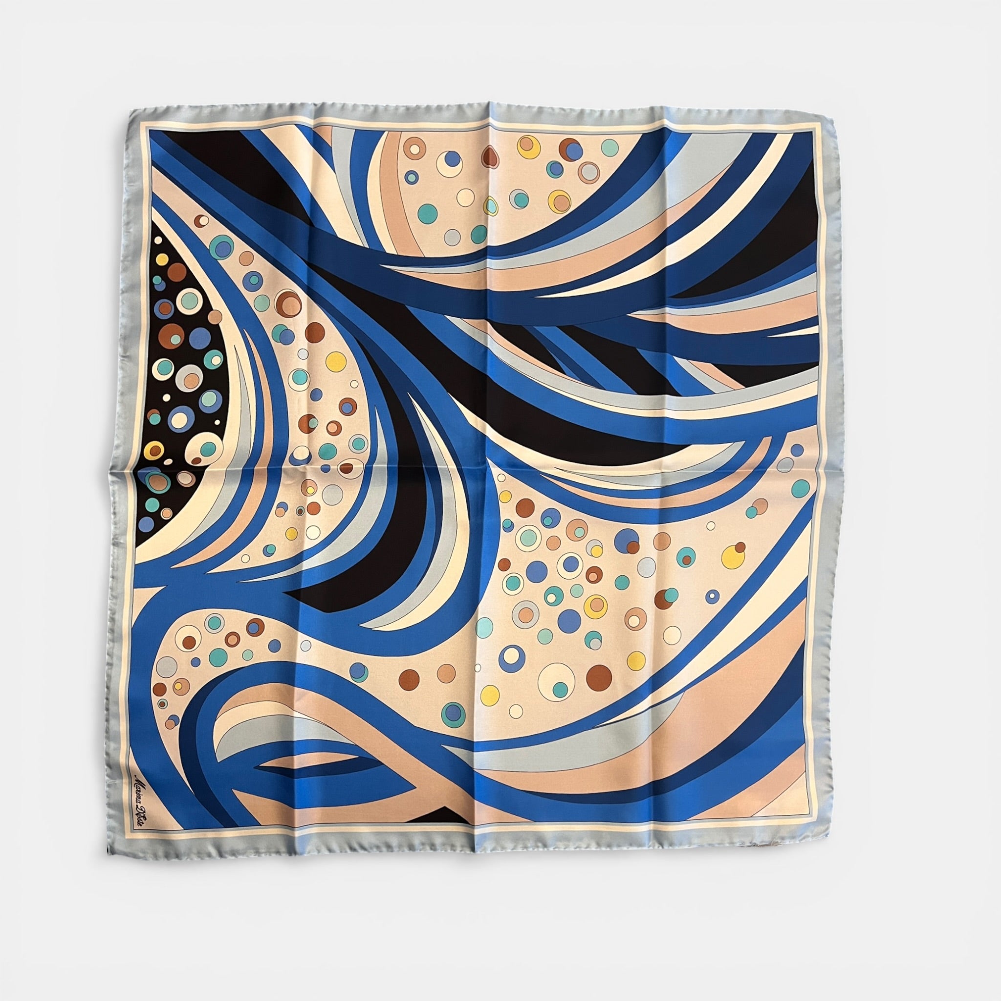 Foulard in Twill di Pura Seta Motivo Fantasia Astratta 70x70 cm - Cappelleria Bacca