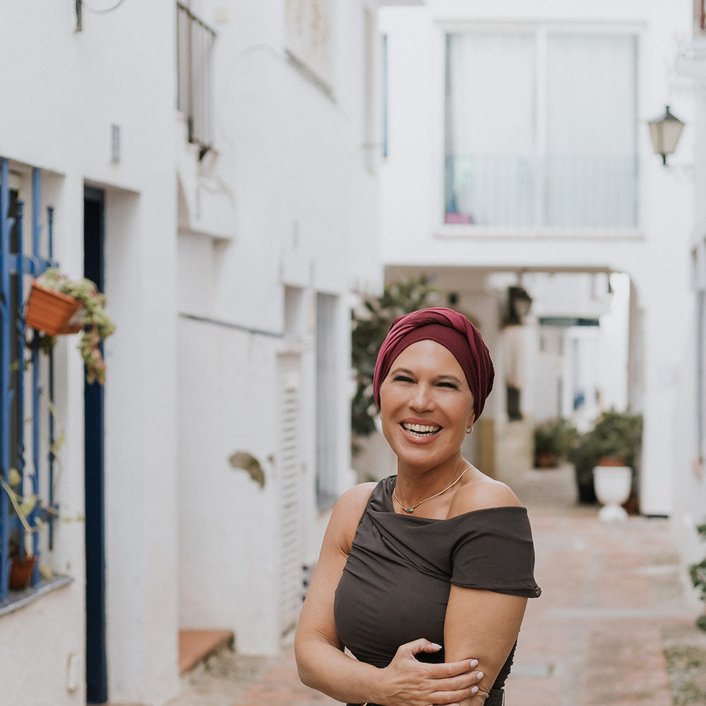 Berretto Turbante Donna In Morbido Bamboo Bicolor- per Pelli Sensibili - Cappelleria Bacca