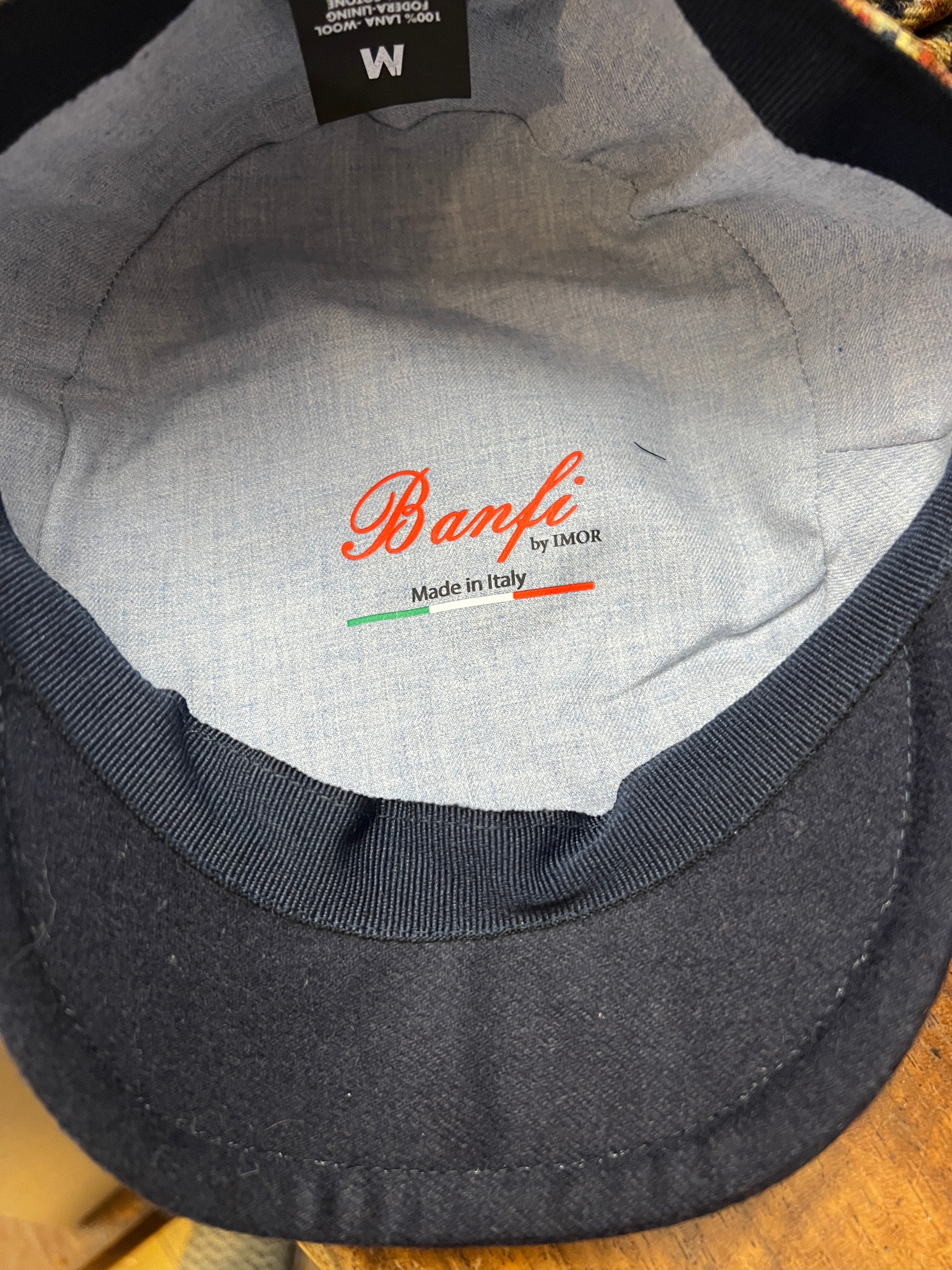 Coppola Invernale Pura Lana Tartan Beige Blu - Cappelleria Bacca
