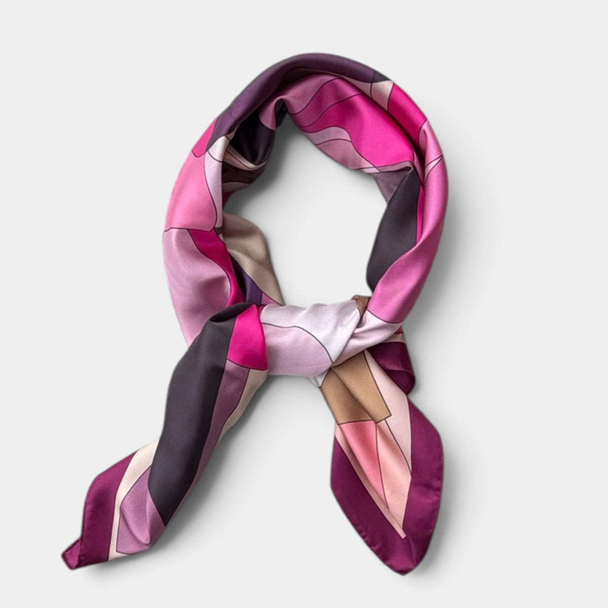 Foulard Laura Biagiotti in seta 90x90 cm, geometrico, variante rosa