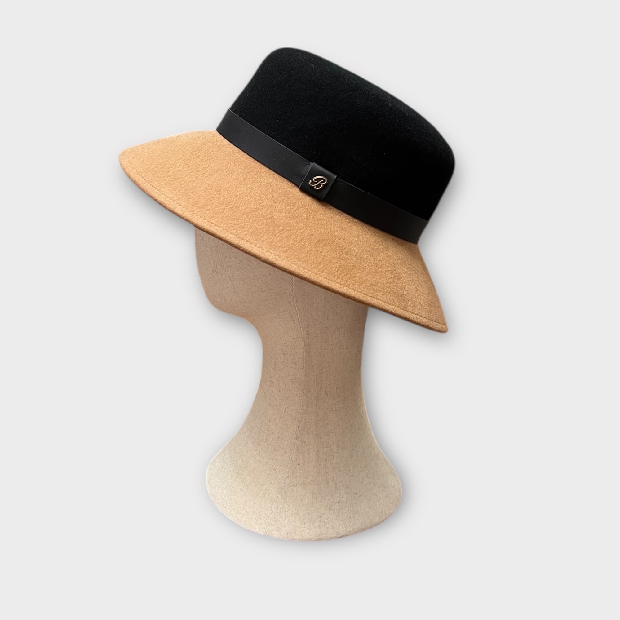 Cappello Donna In Feltro Di Lana Bicolor Audrey