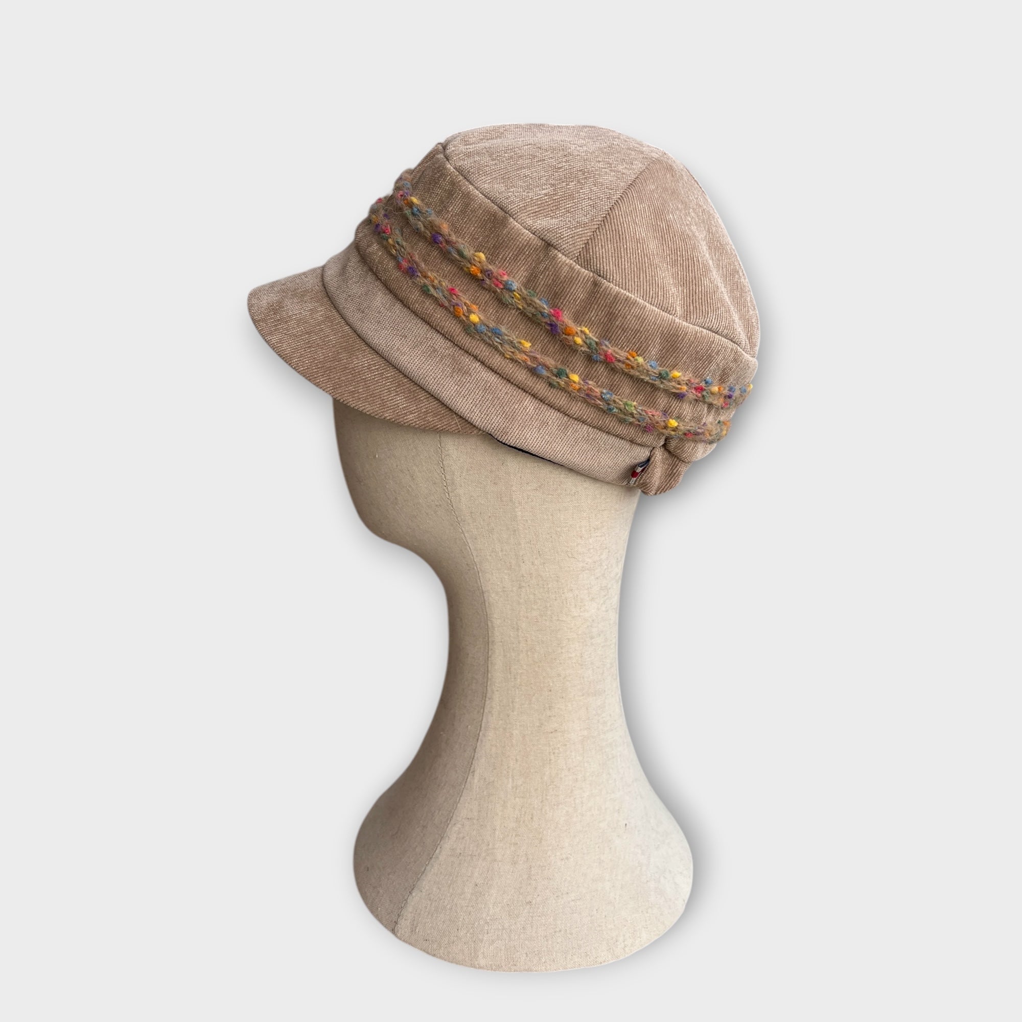 Berretto Donna In Velluto Con Visiera Con Cordino - Cappelleria Bacca