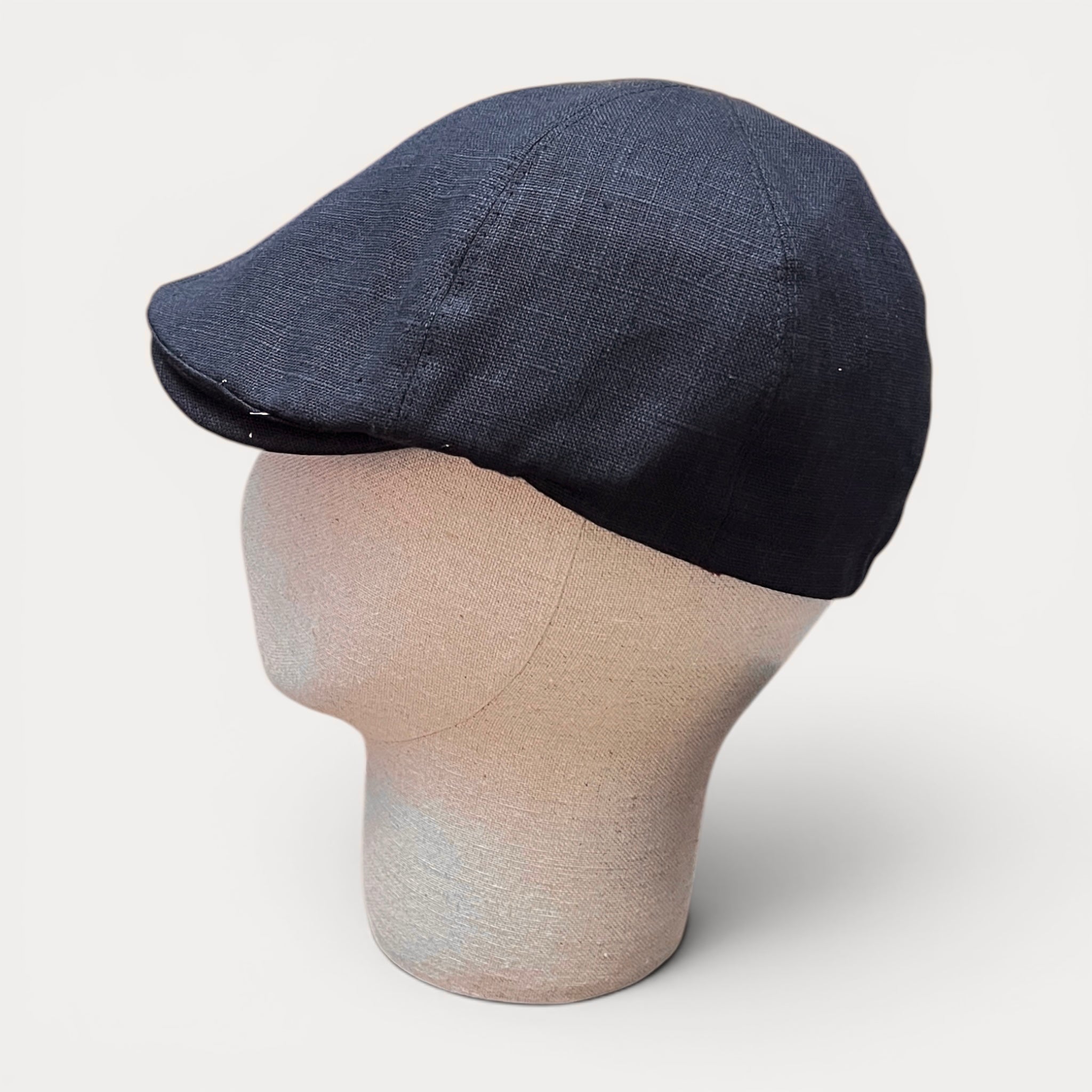 Coppola Estiva Papero Duck Cap In Puro Lino Nero