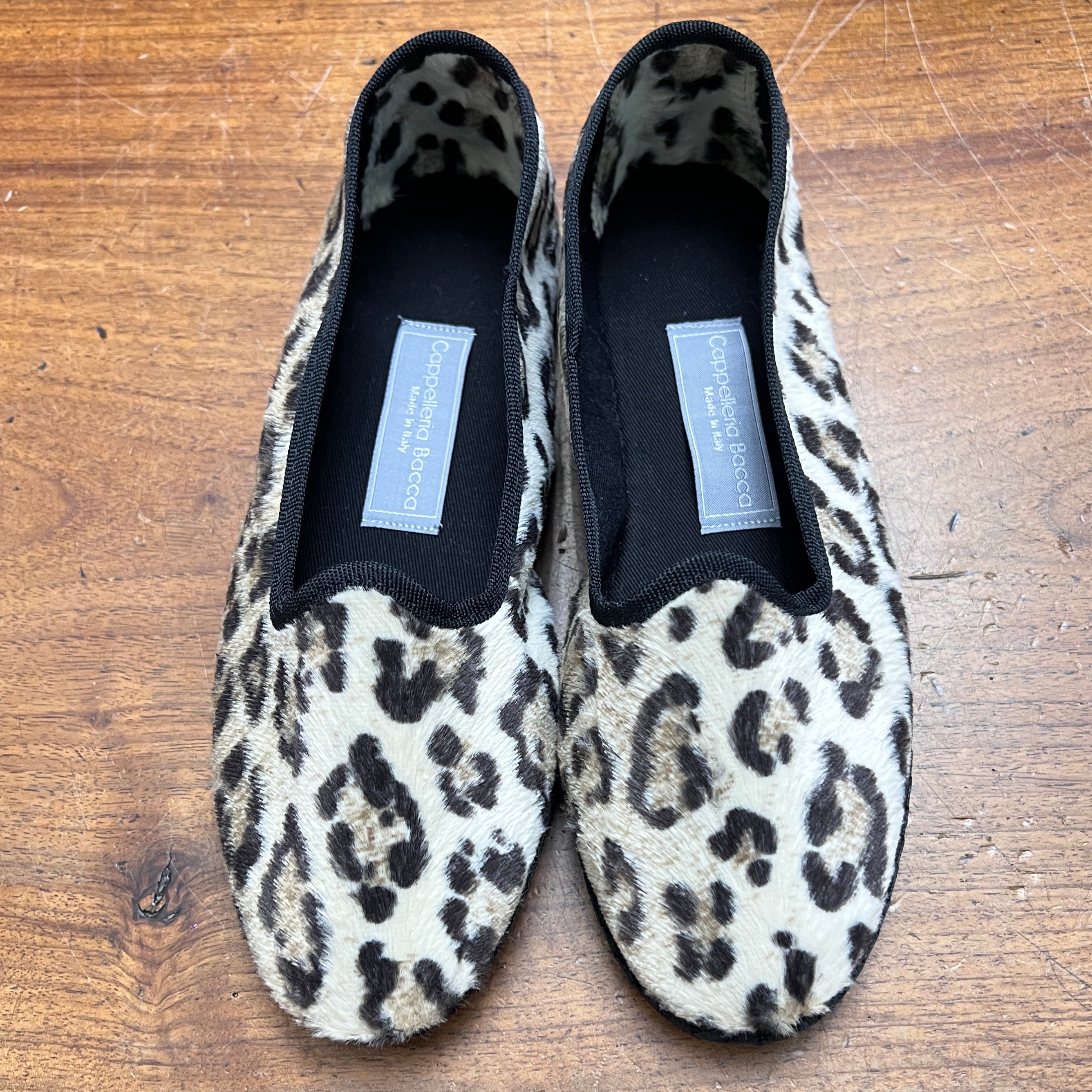 Friulane Originali In Velluto Animalier Maculato - Scarpe Artigianali Fatte A Mano - Cappelleria Bacca