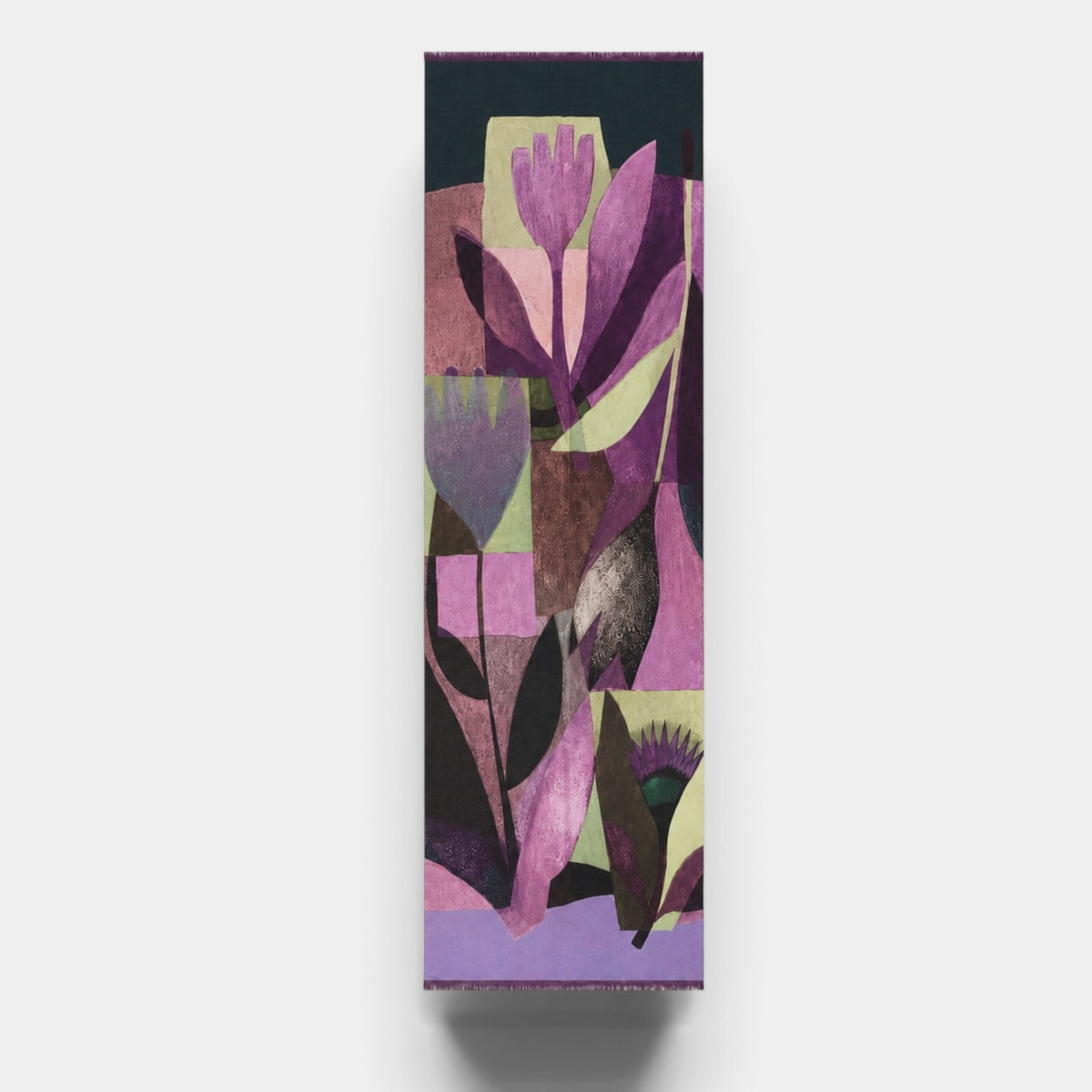 Sciarpa Morbida Invernale In Tessuto Di Pura Lana Motivo Tulipano 55x190 cm - Cappelleria Bacca
