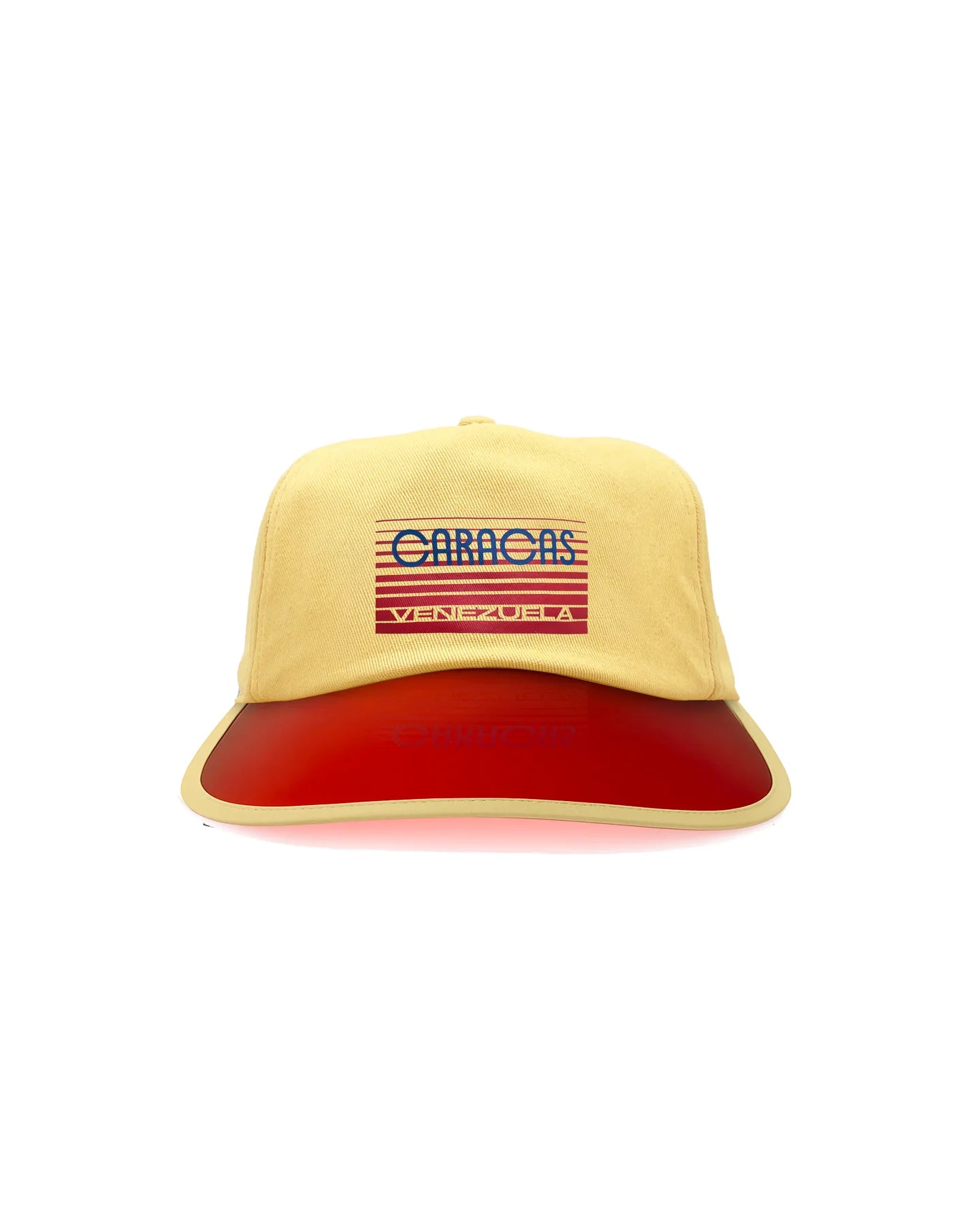 Cappellino Baseball "Caracas Venezuela" Con Visiera Trasparente Rossa In Cotone Regolabile - Visit
