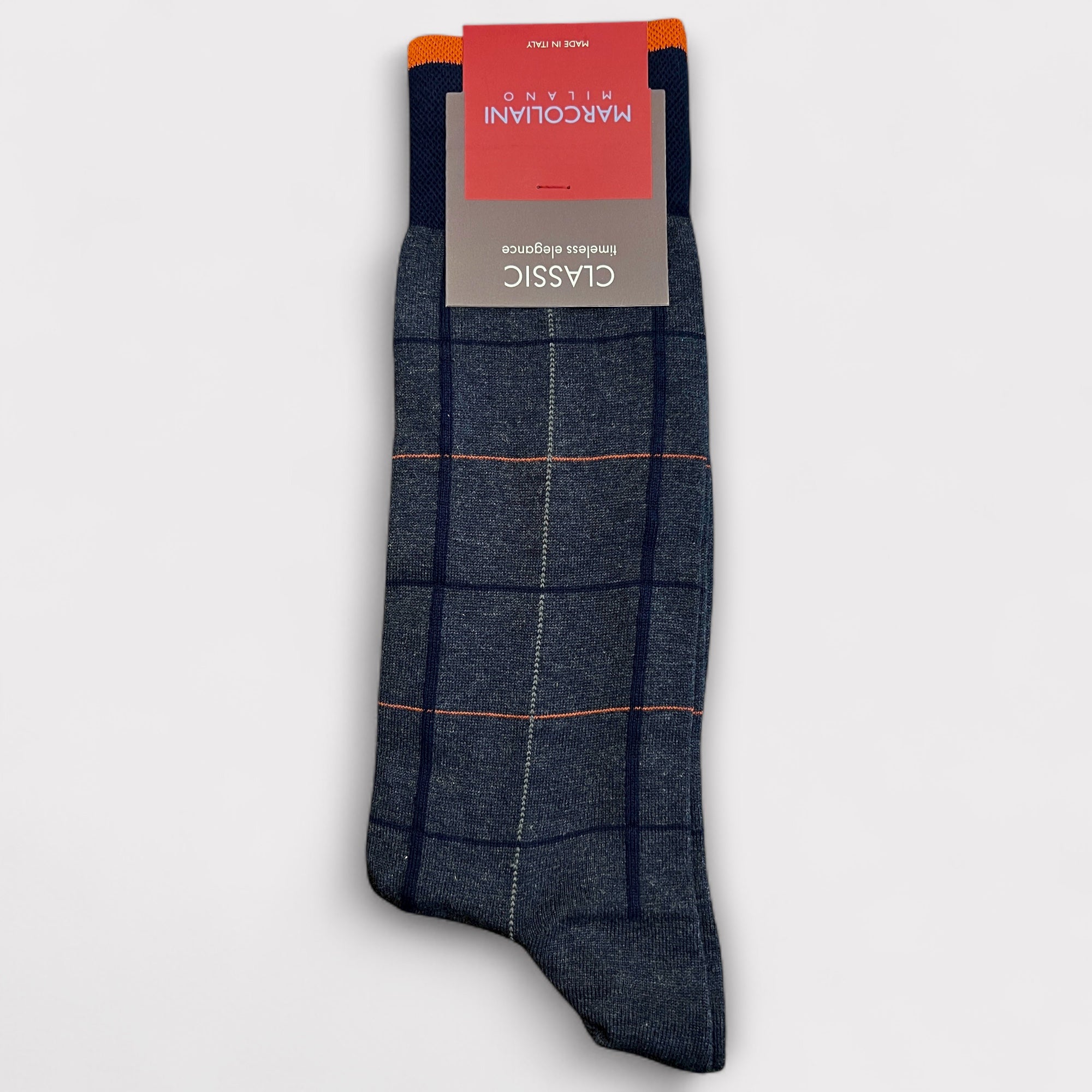 Calzini Uomo Mezza Gamba In Cotone Grigio Scozzese
