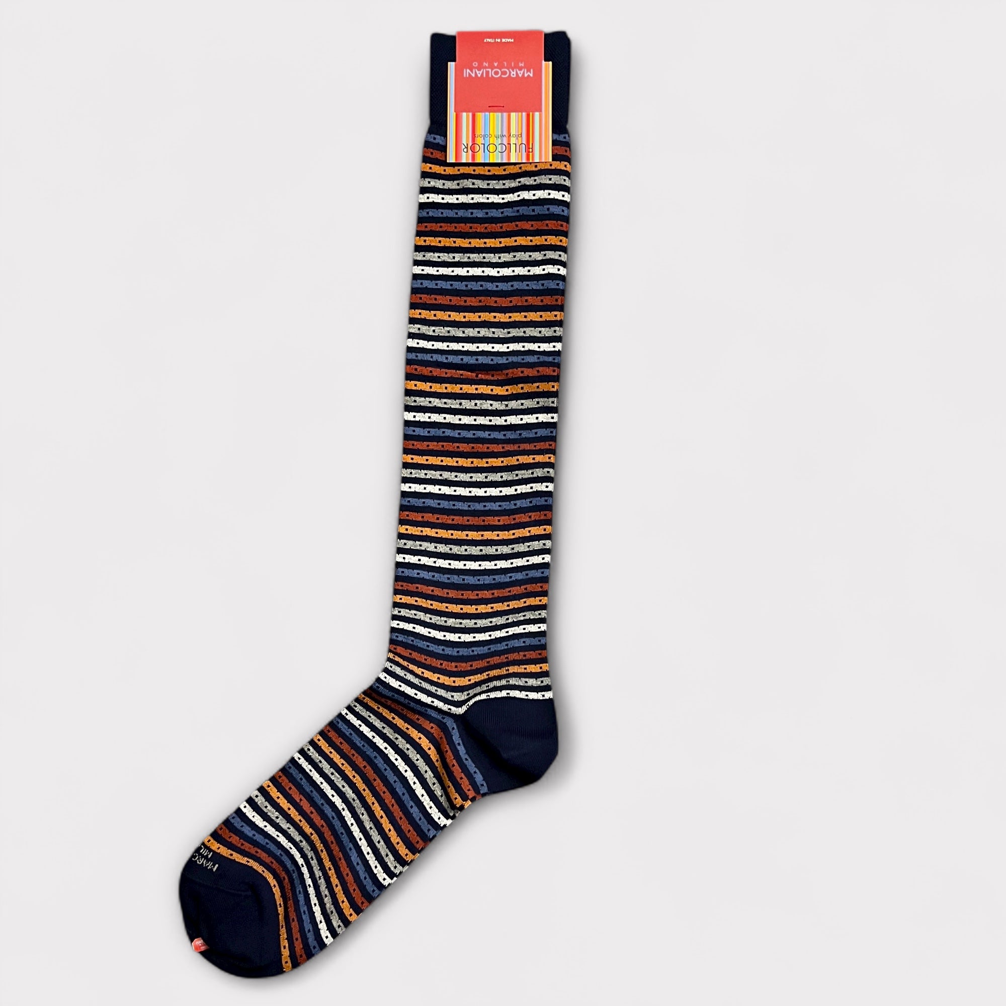 Calzini Uomo Lungo In Cotone a Righe - Cappelleria Bacca