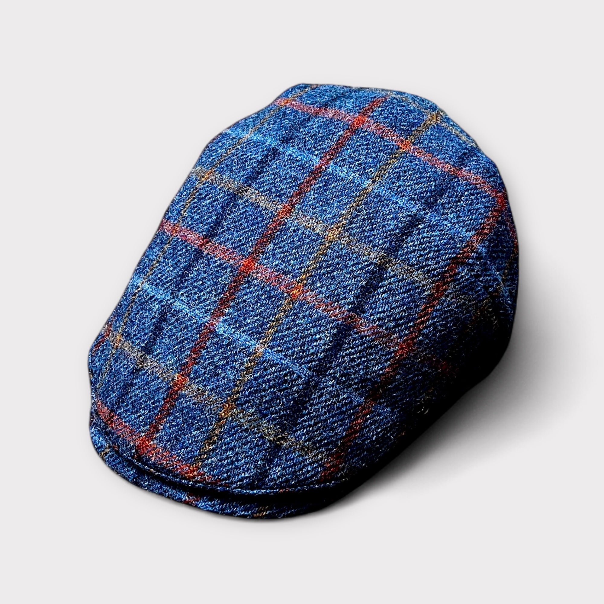 Coppola Invernale In Pura Lana Blu Tartan - Cappelleria Bacca