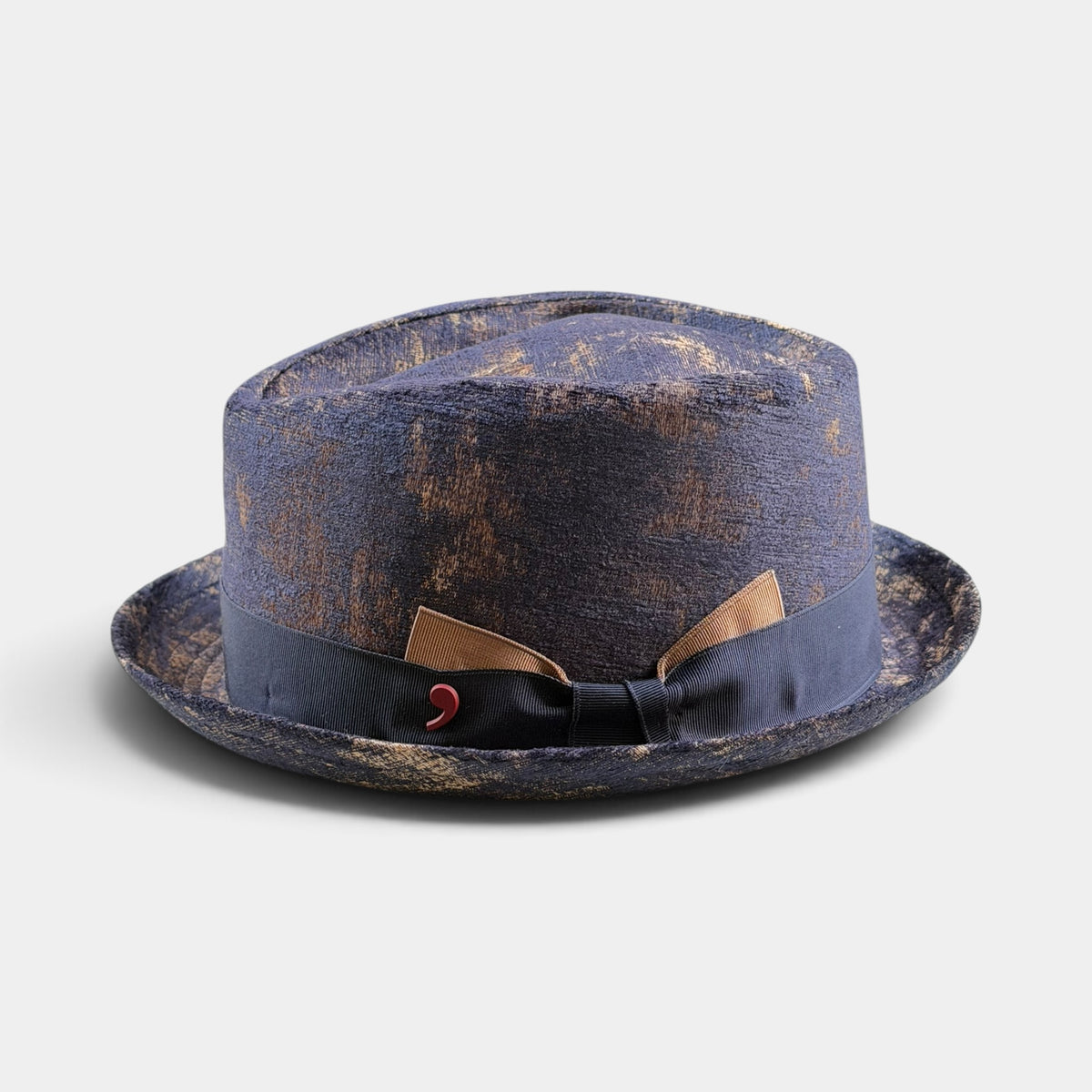 Cappello Pork Pie Diamante Blu e Oro - Alfonso D'Este - Cappelleria Bacca