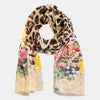 Sciarpa in Pura Seta Georgette Motivo Floreale e animalier 45x160 cm - Cappelleria Bacca