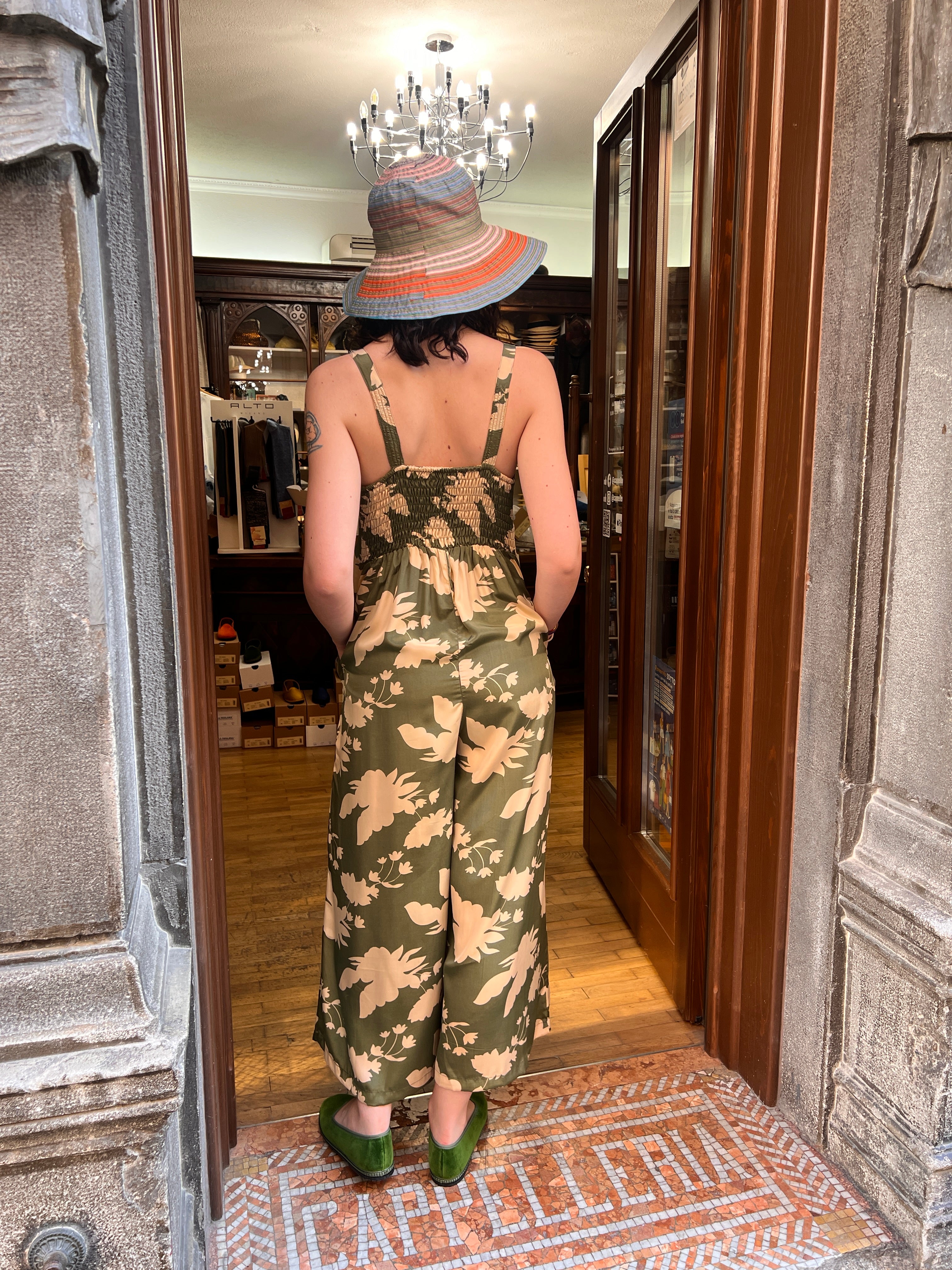 Jumpsuit Pantalone In Seta Mix