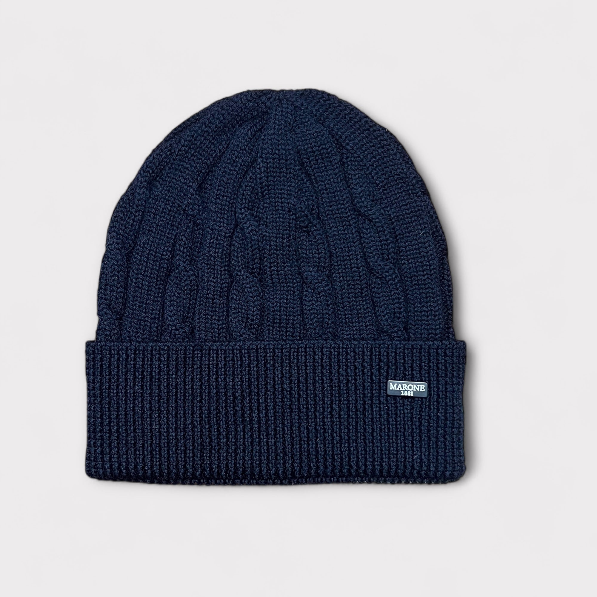 Berretto Unisex Con Risvolto In Pura Lana Merinos Treccia