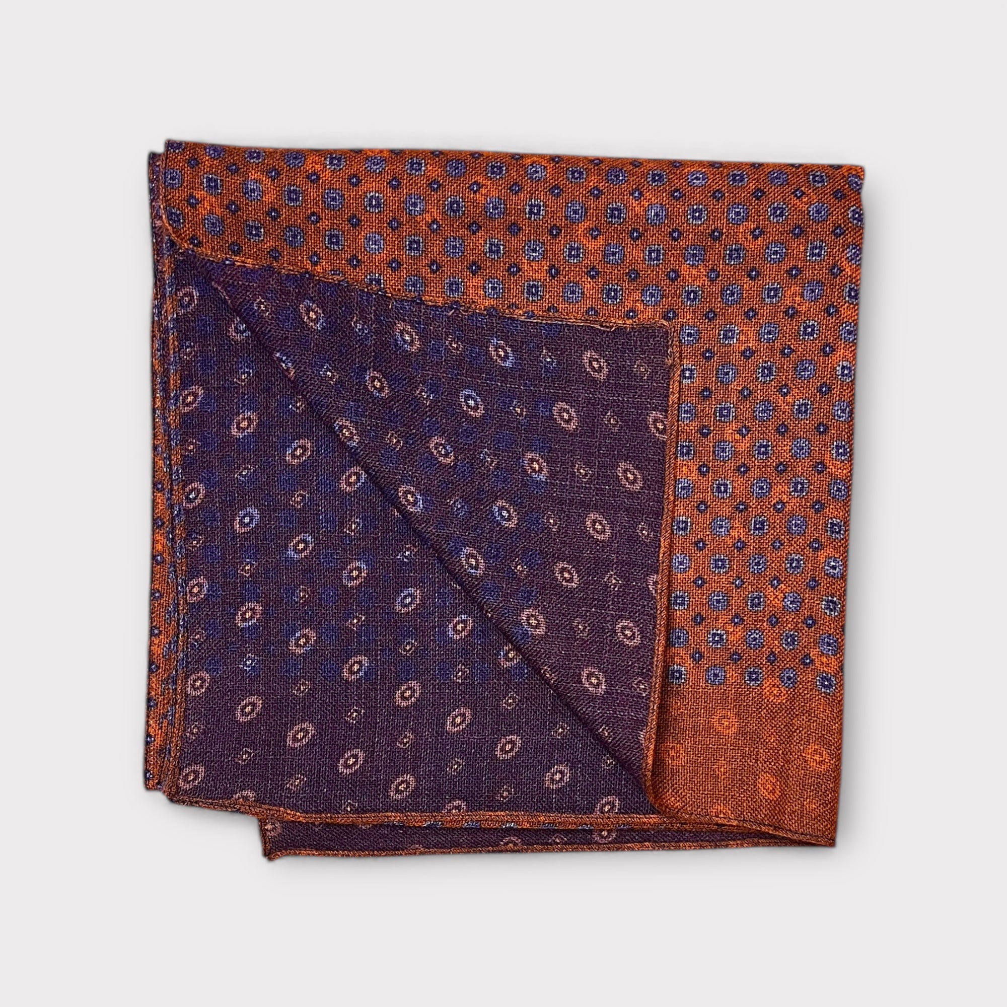 Sciarpa Uomo In Tessuto Di Lana Fantasia Pois 45 cm x 180 cm - Cappelleria Bacca