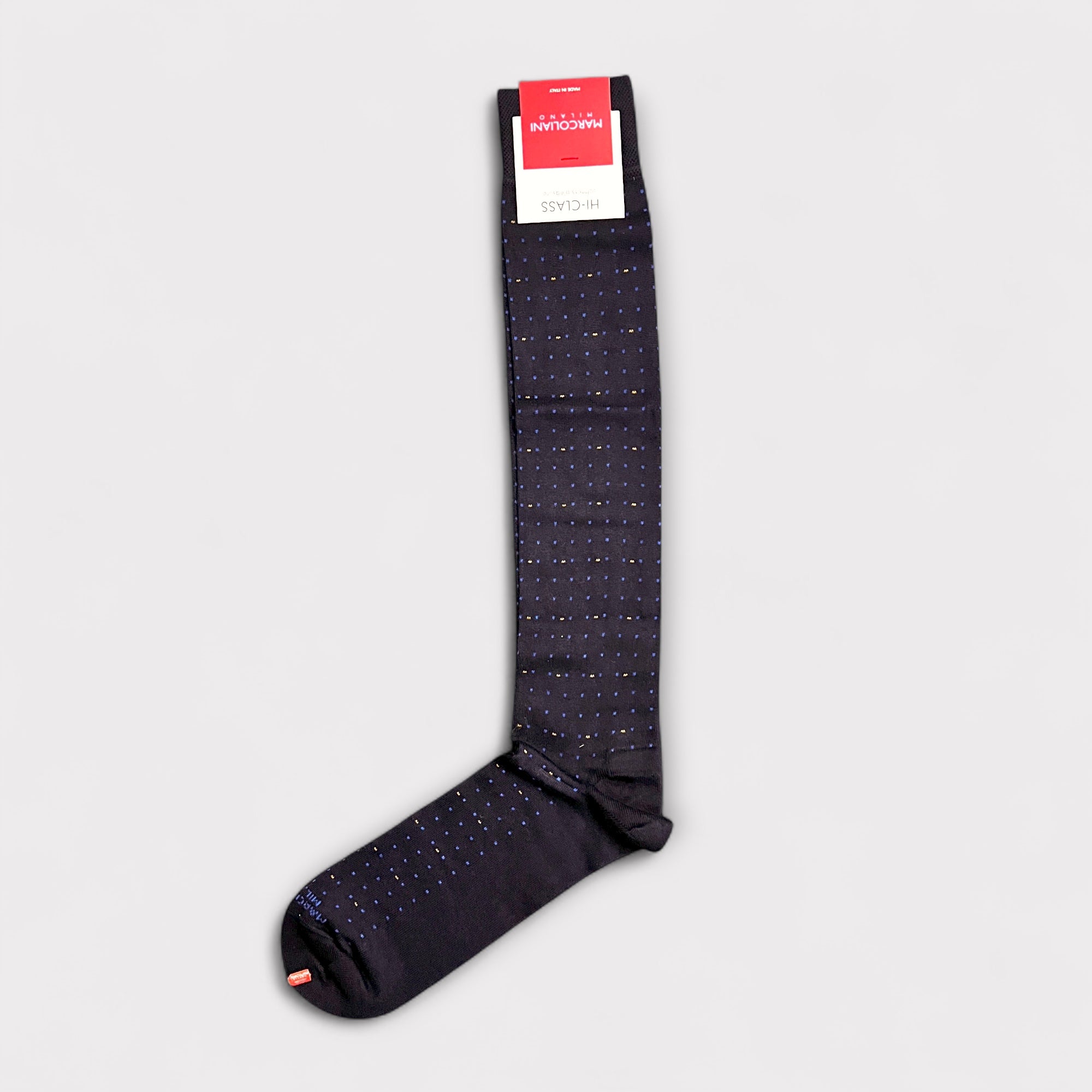 Calzini Uomo Lungo In Modal e Cashmere Blu Puntini