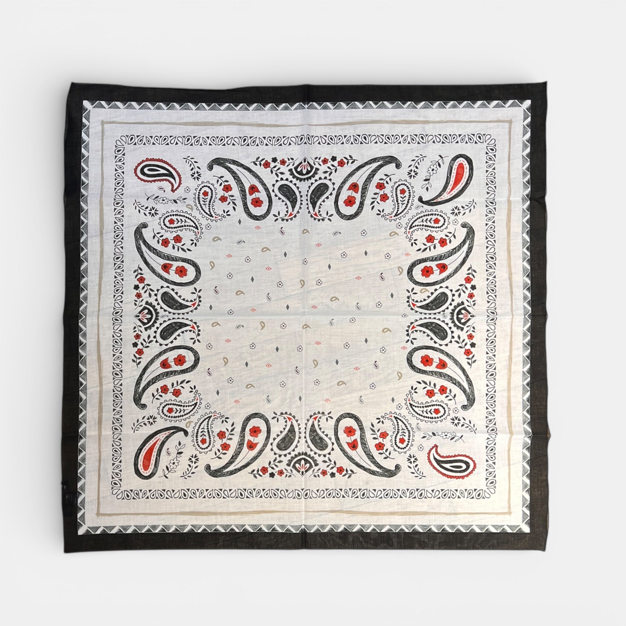 Foulard 70x70 In Puro Cotone Motivo Paisley - Cappelleria Bacca